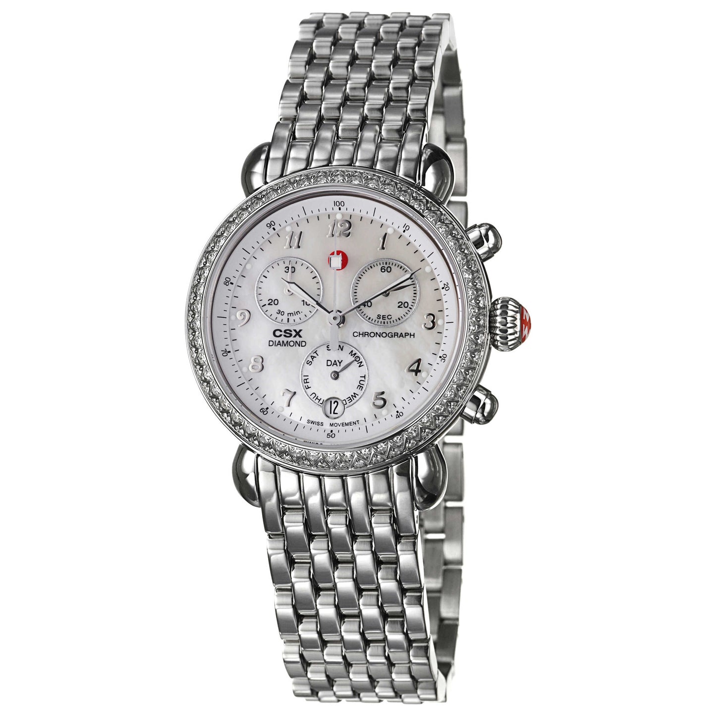 Front view of Michele CSX Women's Swiss Quartz (Battery-Powered) Watch MWW03M000001