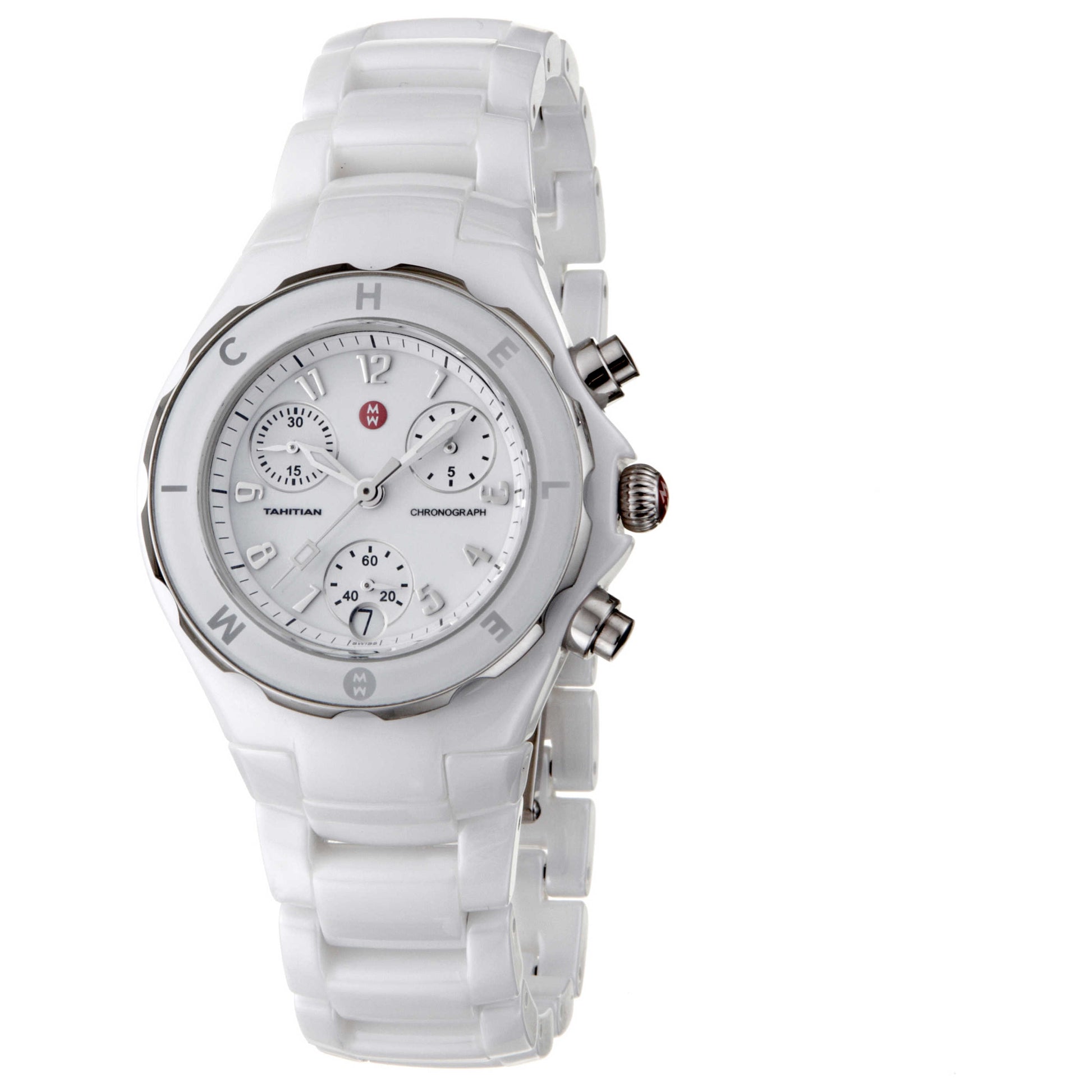 Front view of Michele Ceramic Women's Watch MWW12A000002
