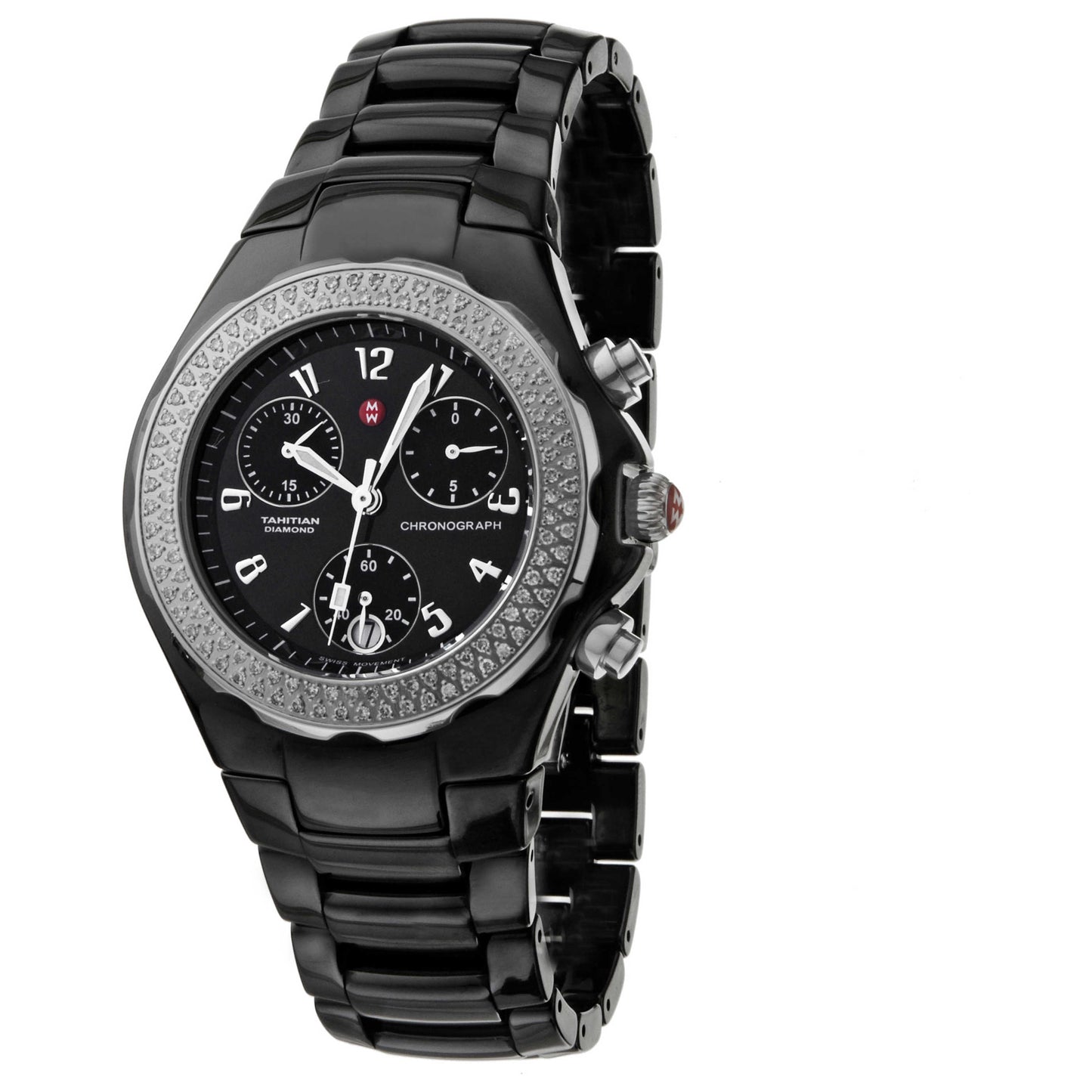 Front view of Michele Ceramic Men's Swiss Quartz (Battery-Powered) Watch MWW12B000002