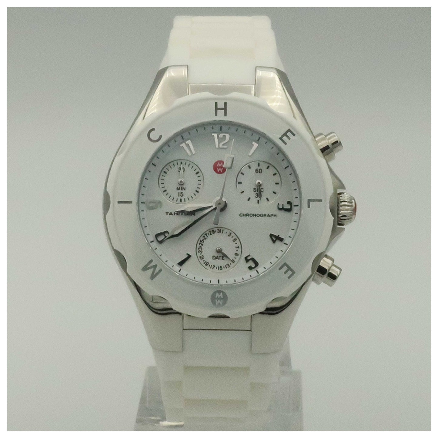 Front view of Michele Tahitian Jelly Beans Women's Swiss Quartz (Battery-Powered) Watch MWW12D000001-SD