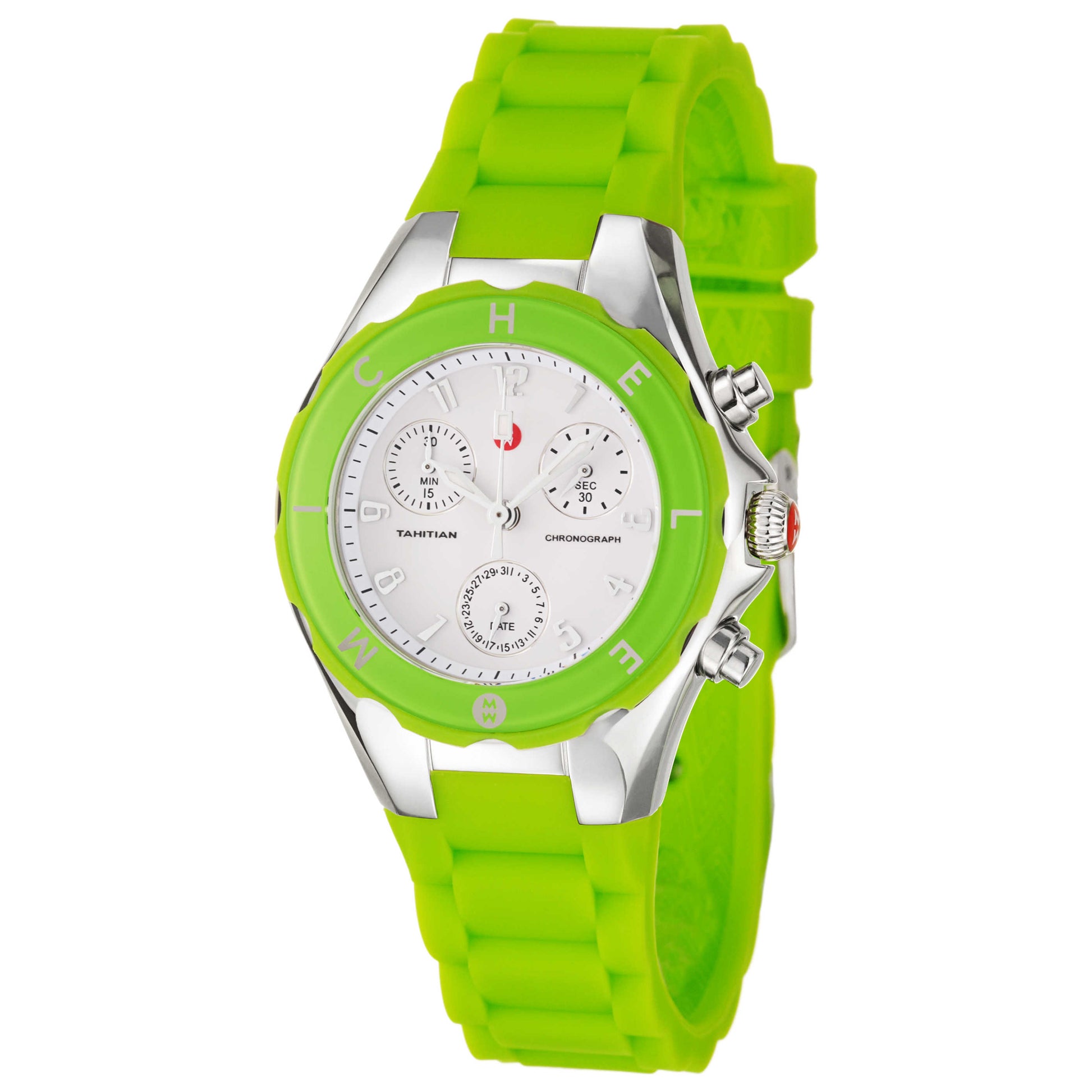 Front view of Michele Tahitian Jelly Beans Women's Swiss Quartz (Battery-Powered) Watch MWW12D000006