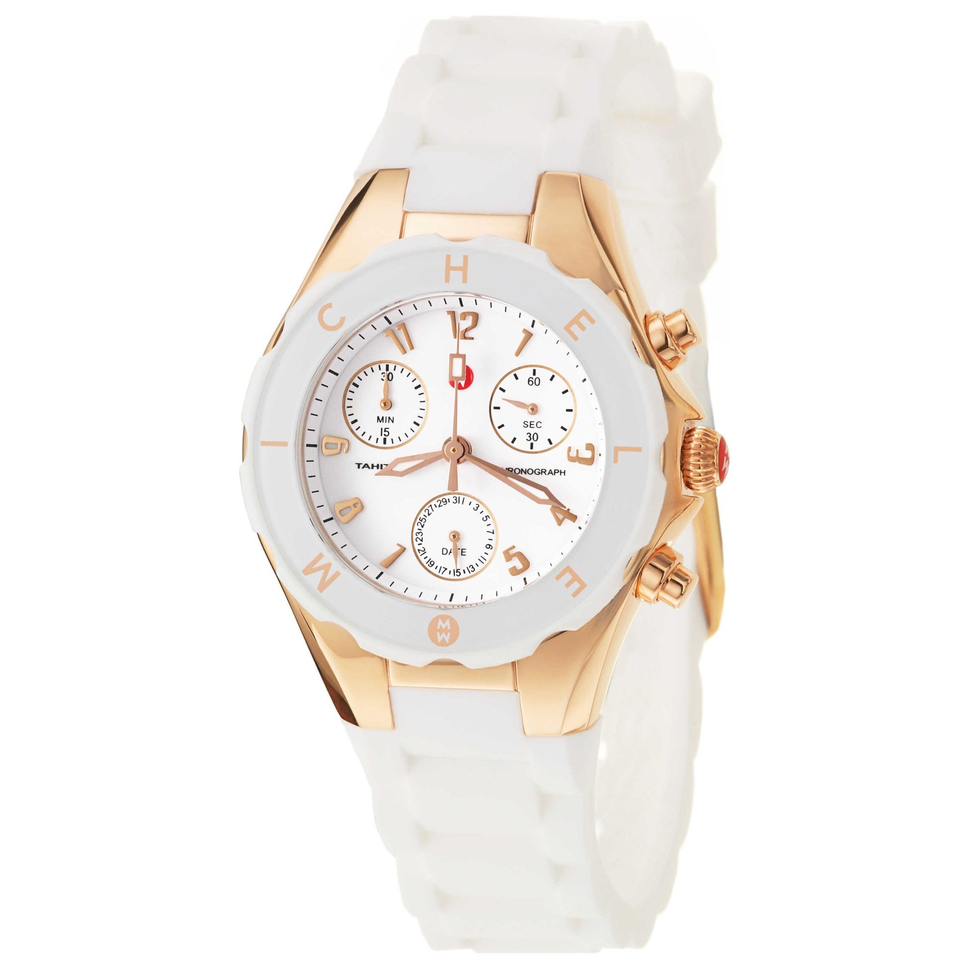 Front view of Michele Tahitian Jelly Beans Women's Swiss Quartz (Battery-Powered) Watch MWW12D000015