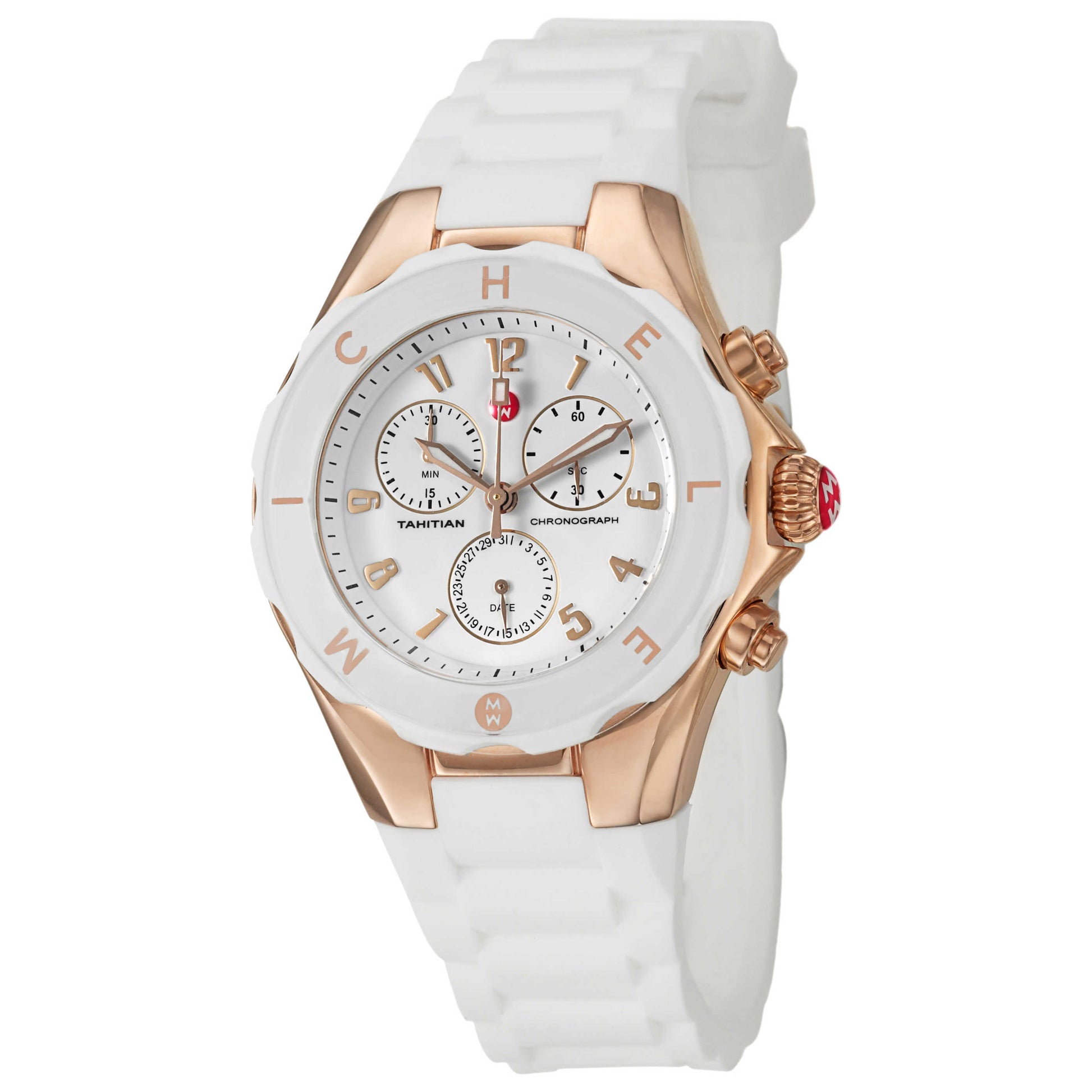 Front view of Michele Tahitian Jelly Beans Women's Swiss Quartz (Battery-Powered) Watch MWW12F000008