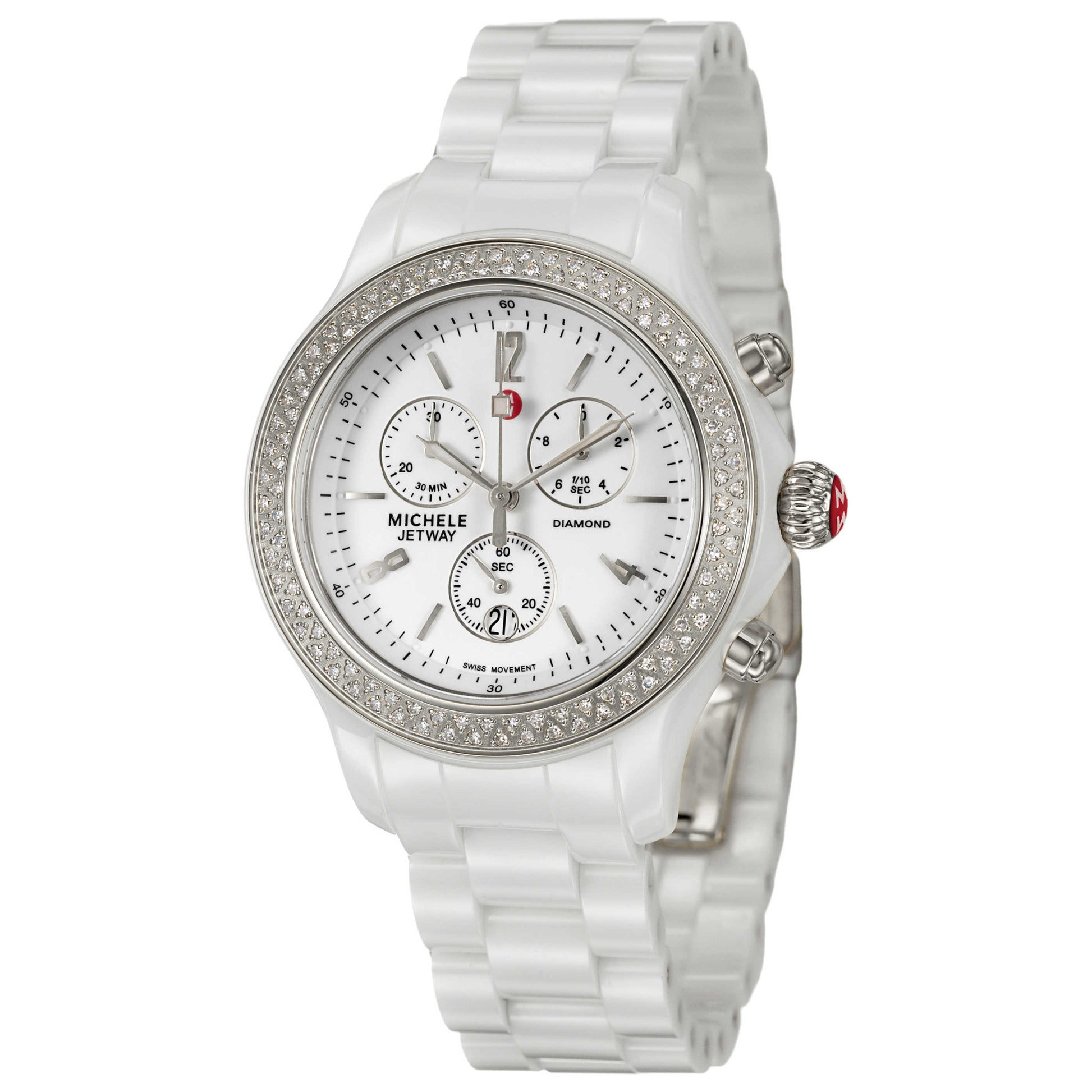 Front view of Michele Jetway Women's Swiss Quartz (Battery-Powered) Watch MWW17B000001