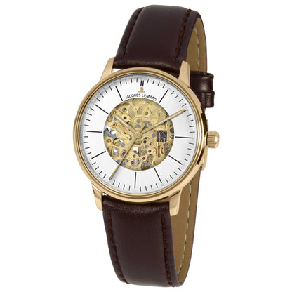 Front view of Jacques Lemans Retro Unisex Manual-Wind Watch N-207ZB