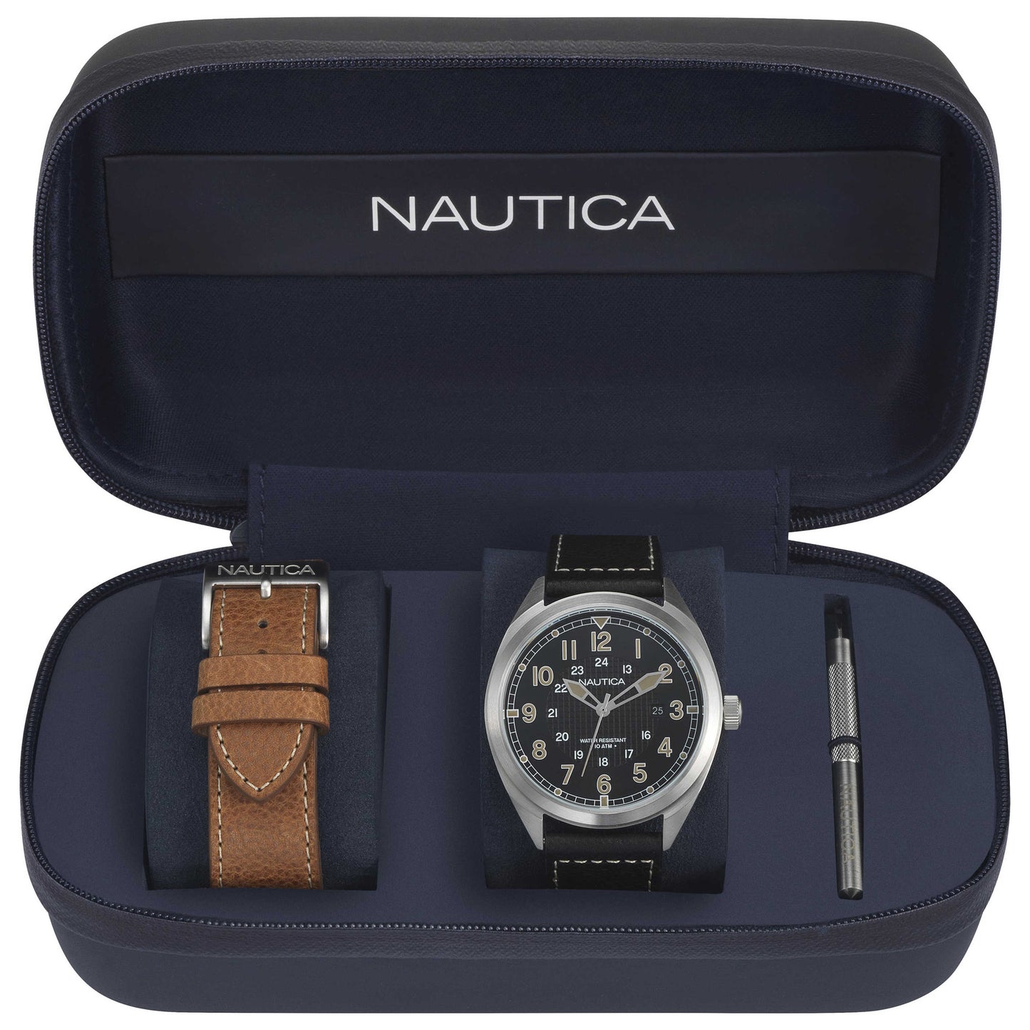 Front view of Nautica Battery Park Men's Quartz Watch NAPBTP006