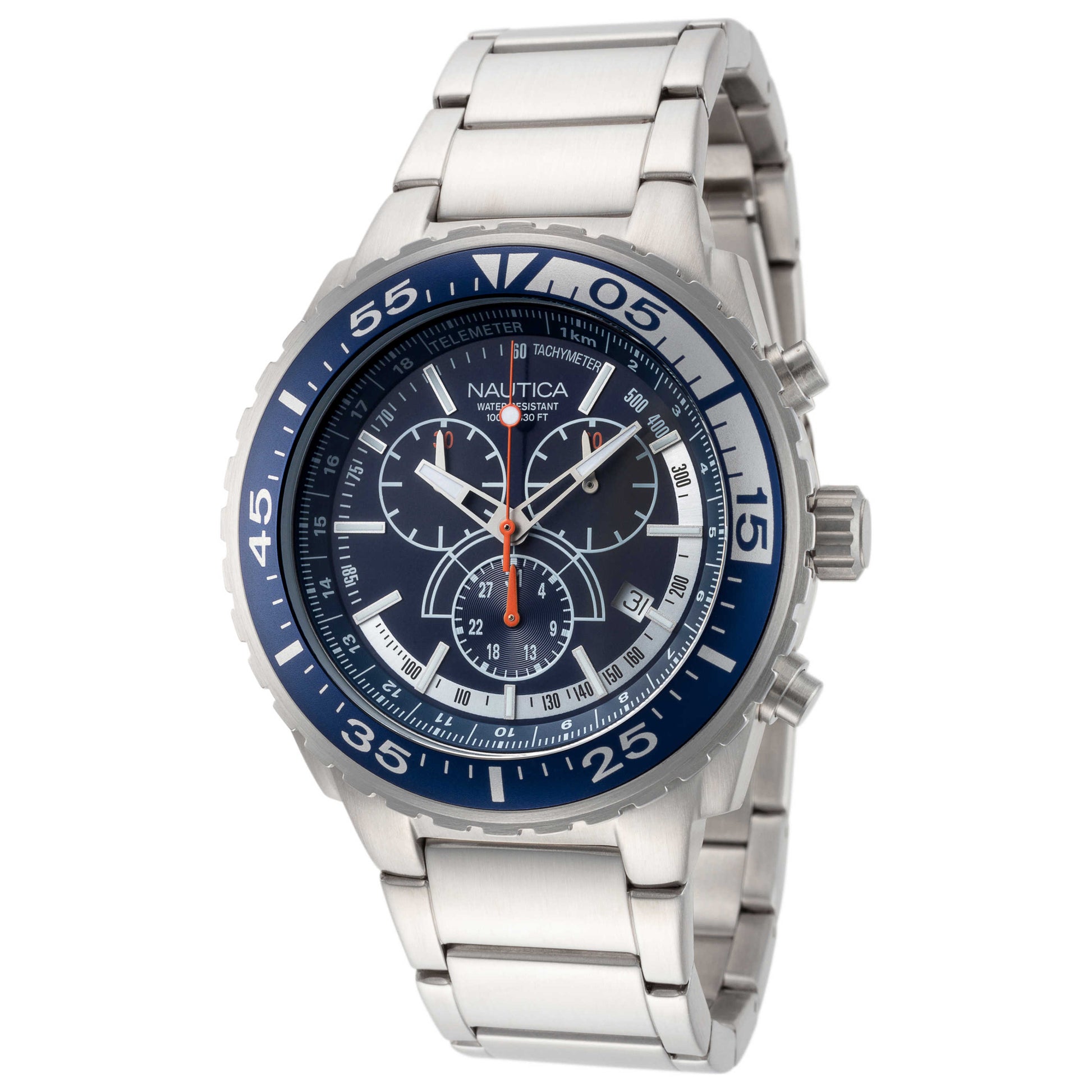 Front view of Nautica Classic Men's Quartz Watch NAPCAS902