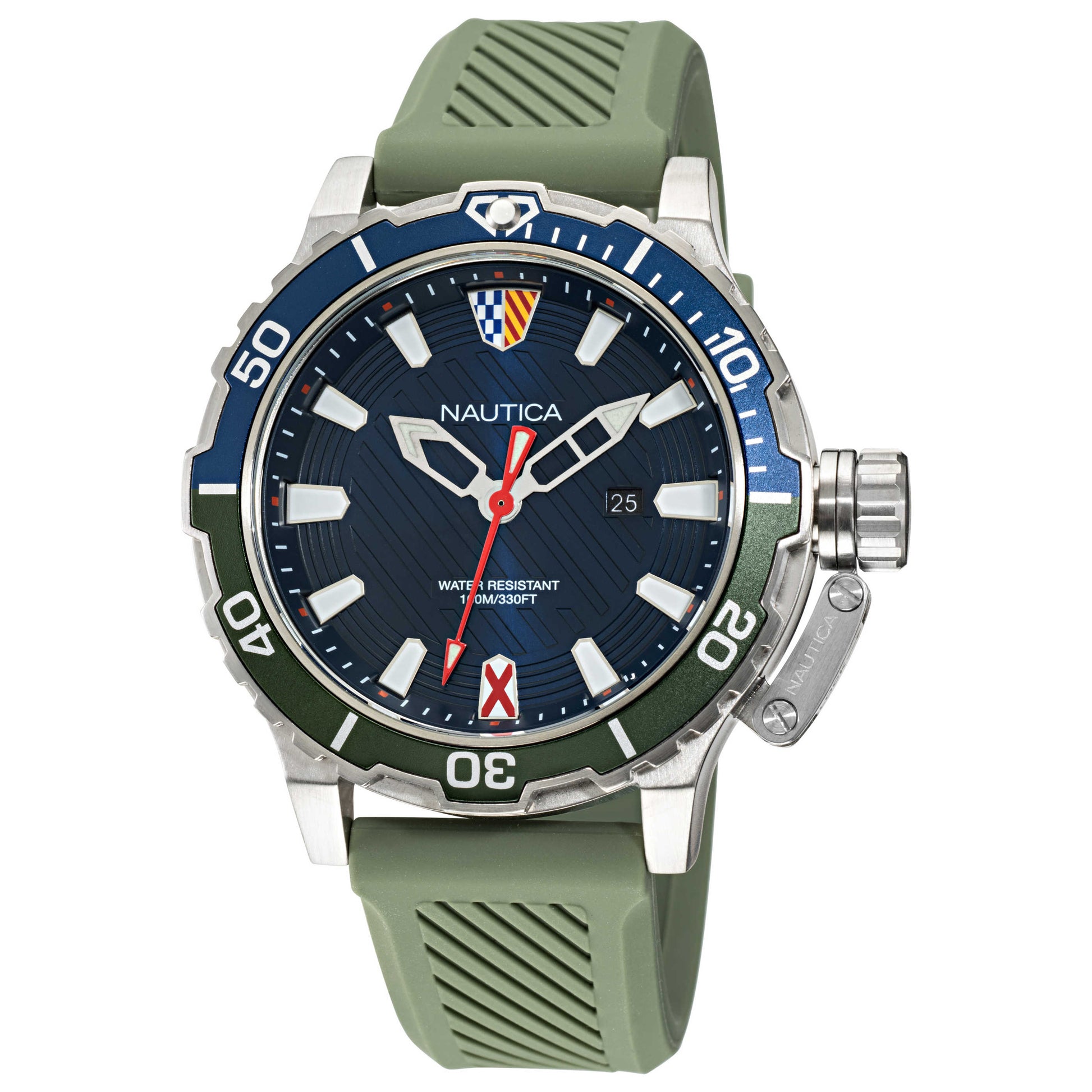 Front view of Nautica Glenrock Lagoon Men's Quartz Watch NAPGLS113