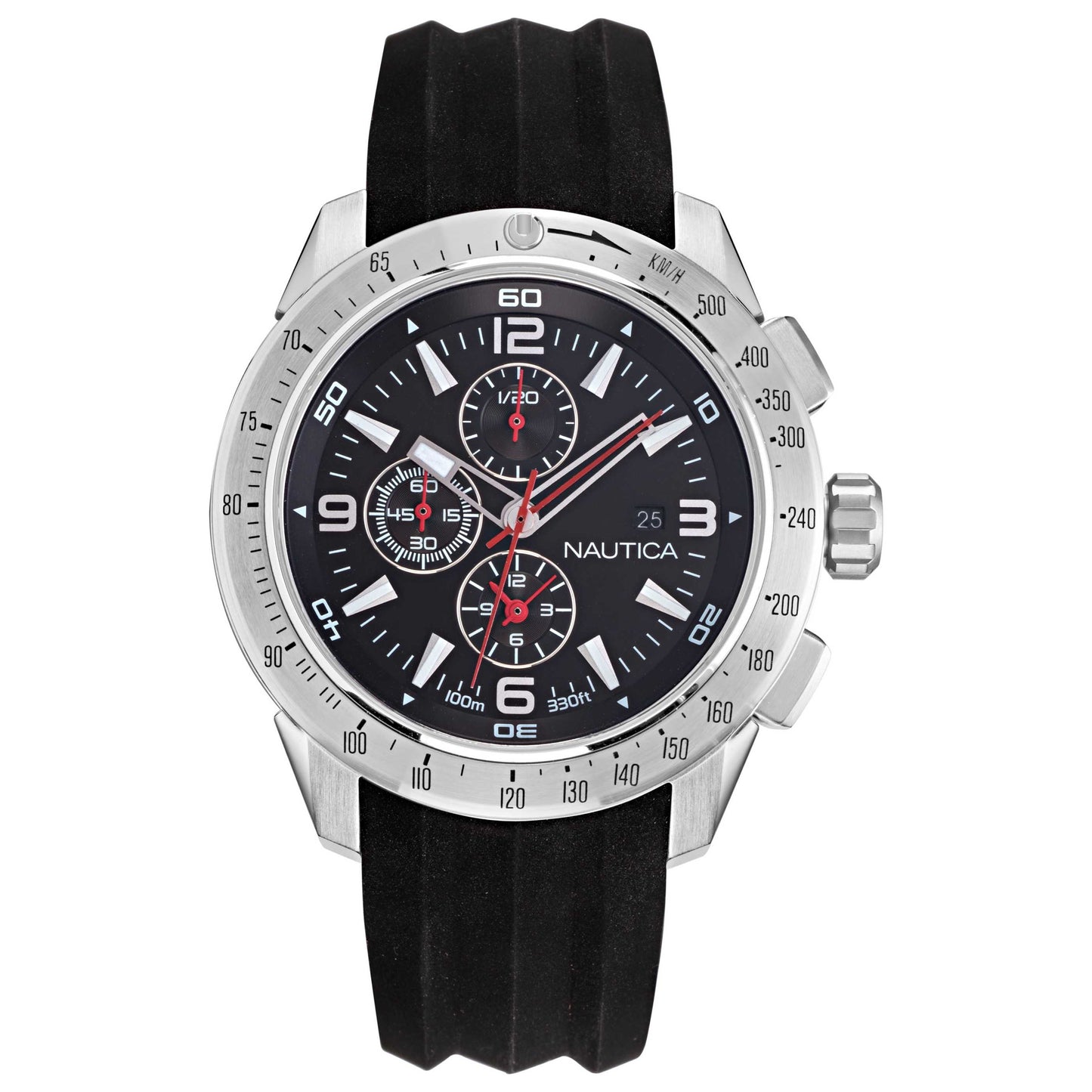 Front view of Nautica Fashion Men's Quartz Watch NAPLECR15