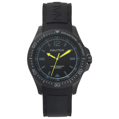 Front view of Nautica Maui Black Men's Quartz Watch NAPMAU006