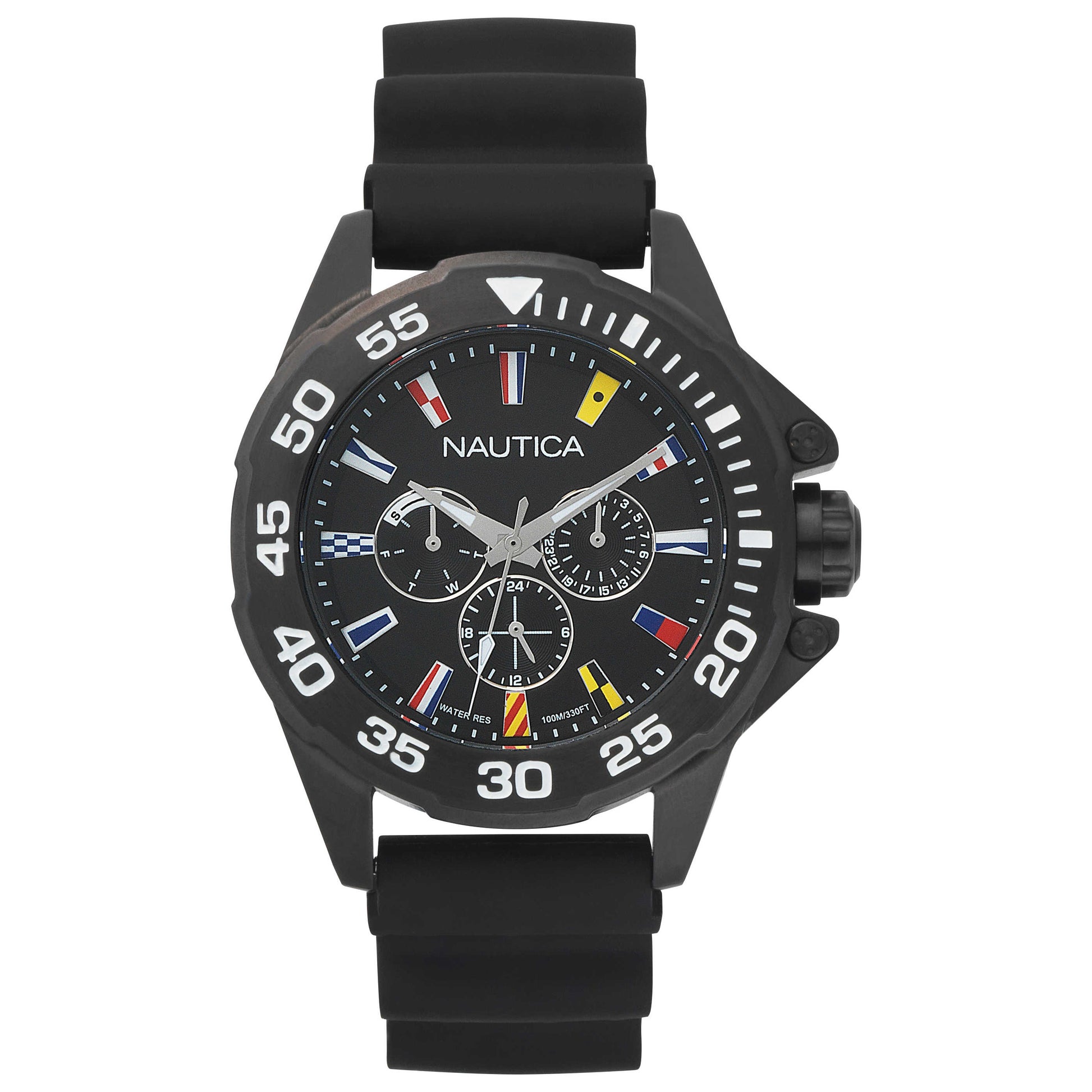 Front view of Nautica Miami Flags Men's Quartz Watch NAPMIA001