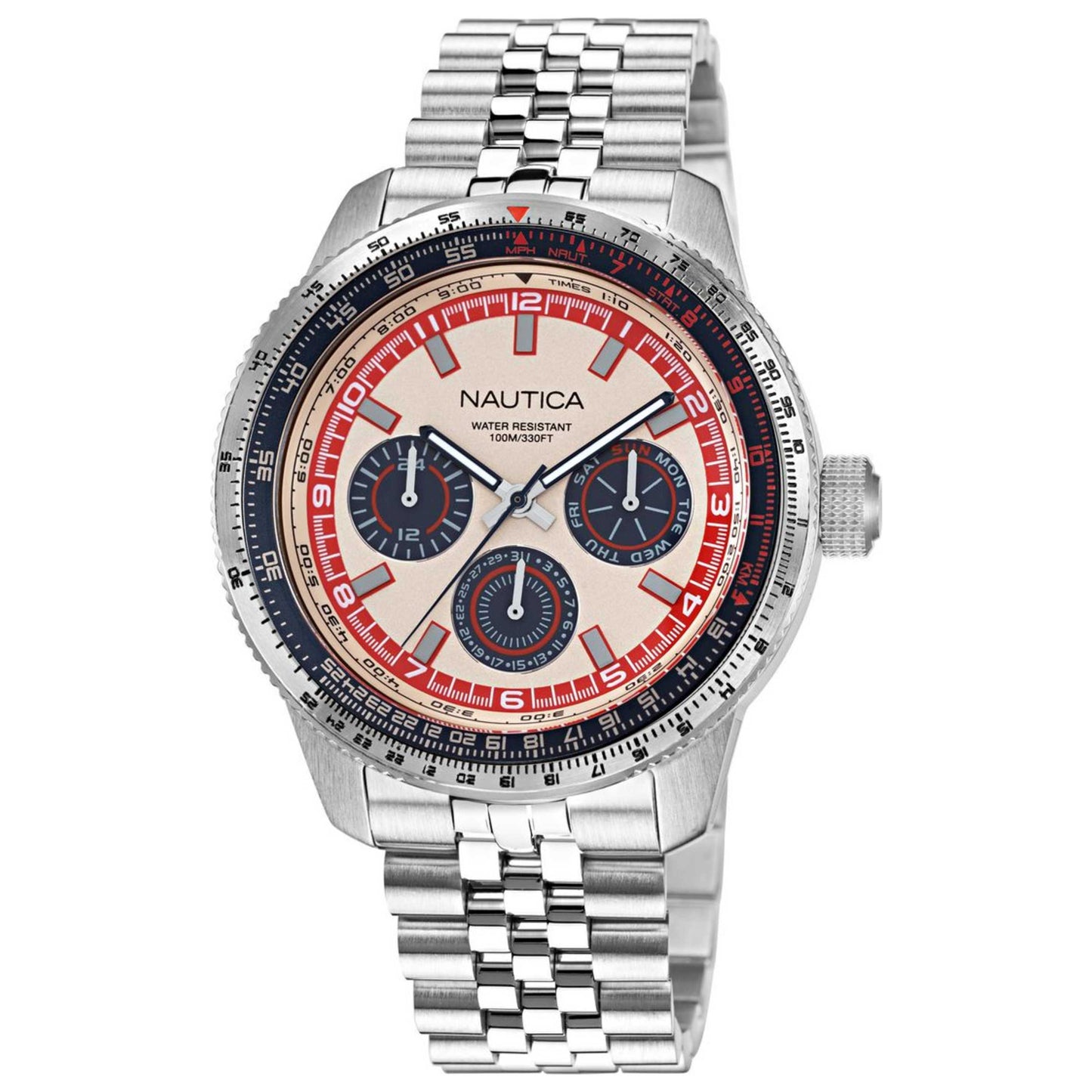 Front view of Nautica Pier 39 Men's Quartz Watch NAPP39S27