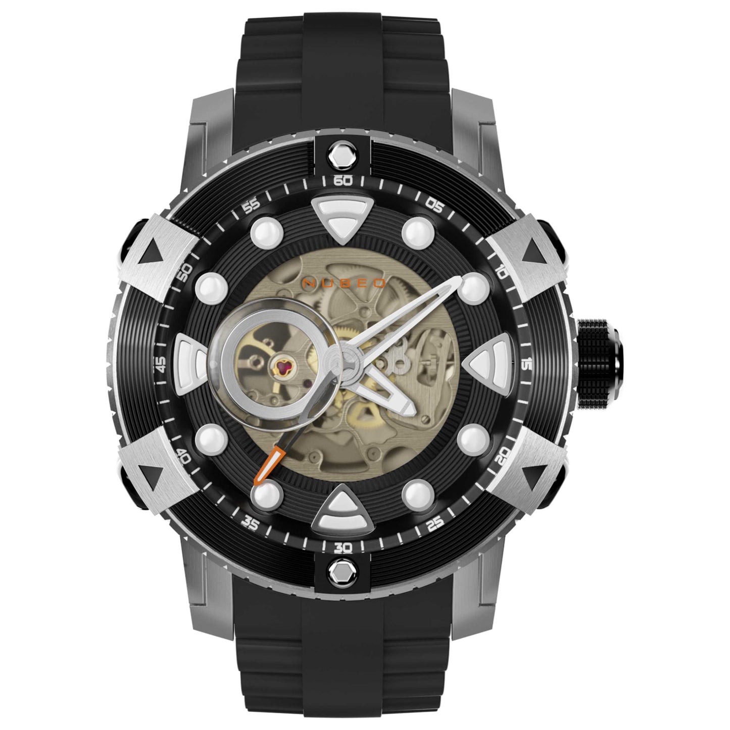 Front view of Nubeo Gemini Men's Automatic Watch NB-6041-01