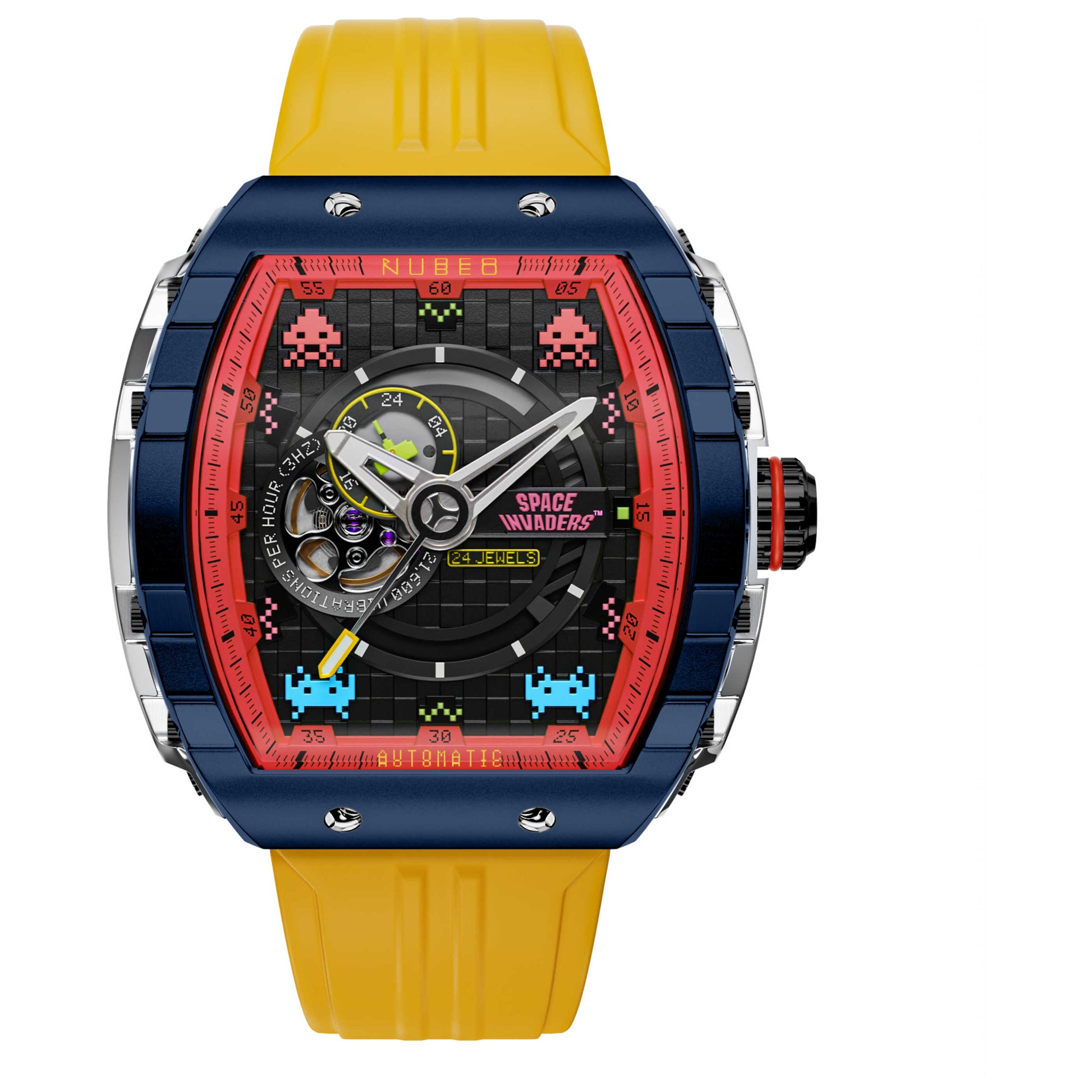 Front view of Nubeo Magellan Men's Automatic Watch NB-6047-SI-02