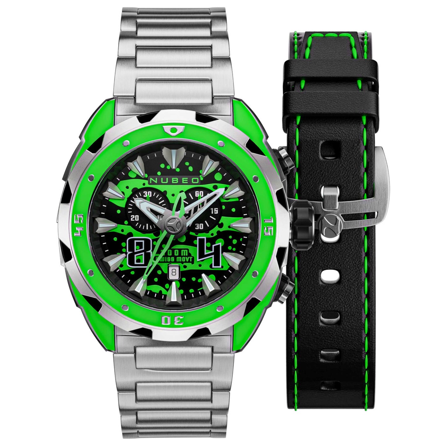 Front view of Nubeo Swell Men's Quartz Watch NB-6057-11