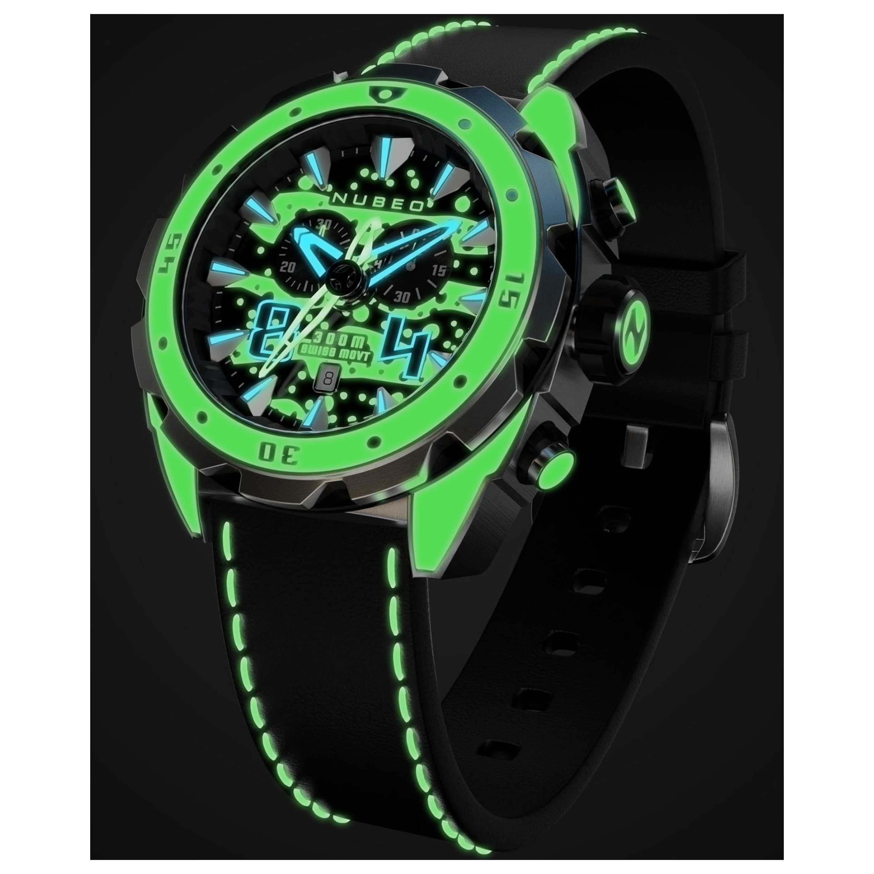 Nubeo Swell Swiss Quartz Chronograph Limited Edition Watch 並行輸入品 Nubeo Swell Men\u0027s Swiss Quartz 49 mm Blue Watch with Solid