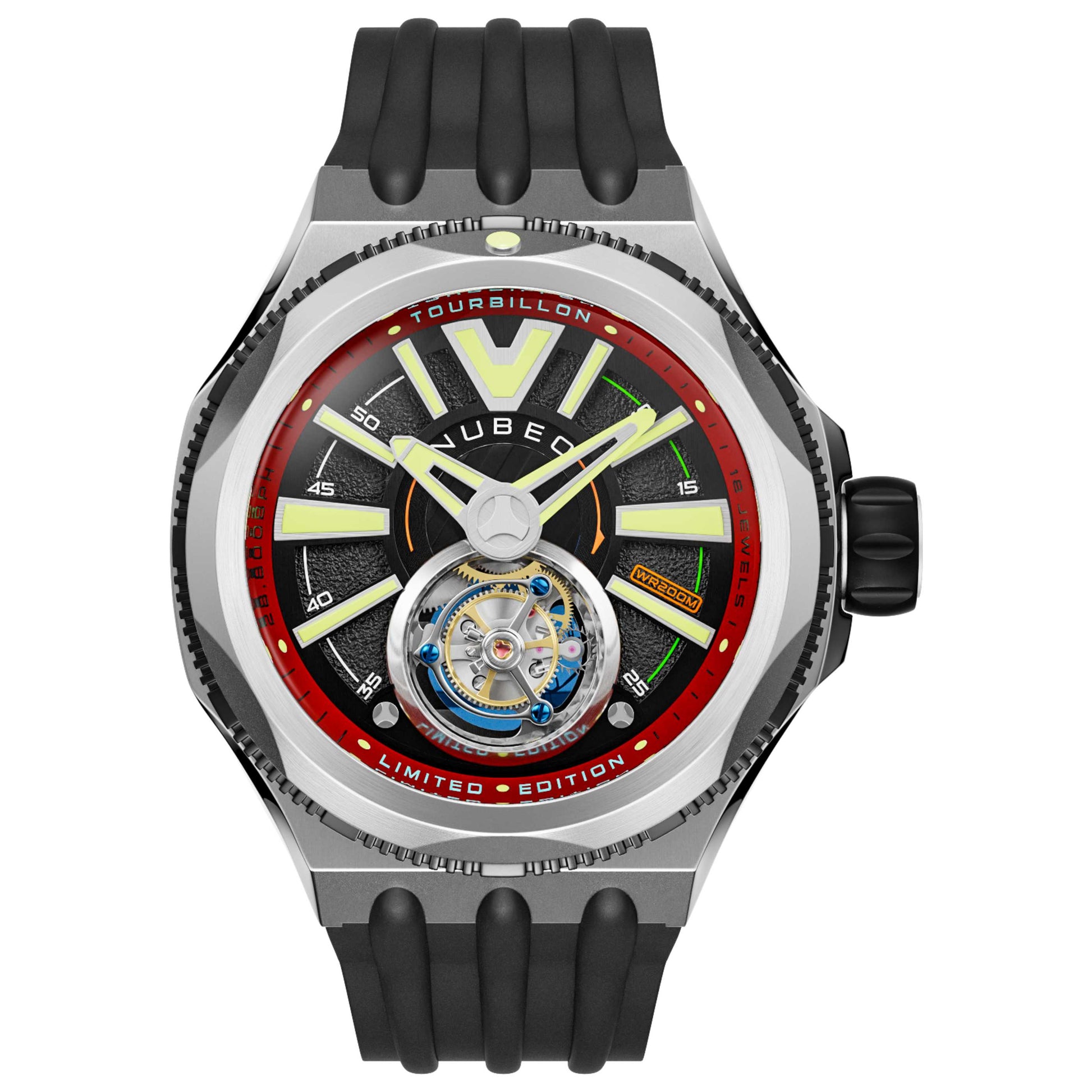 Front view of Nubeo Messenger Men's Automatic Watch NB-6075-01