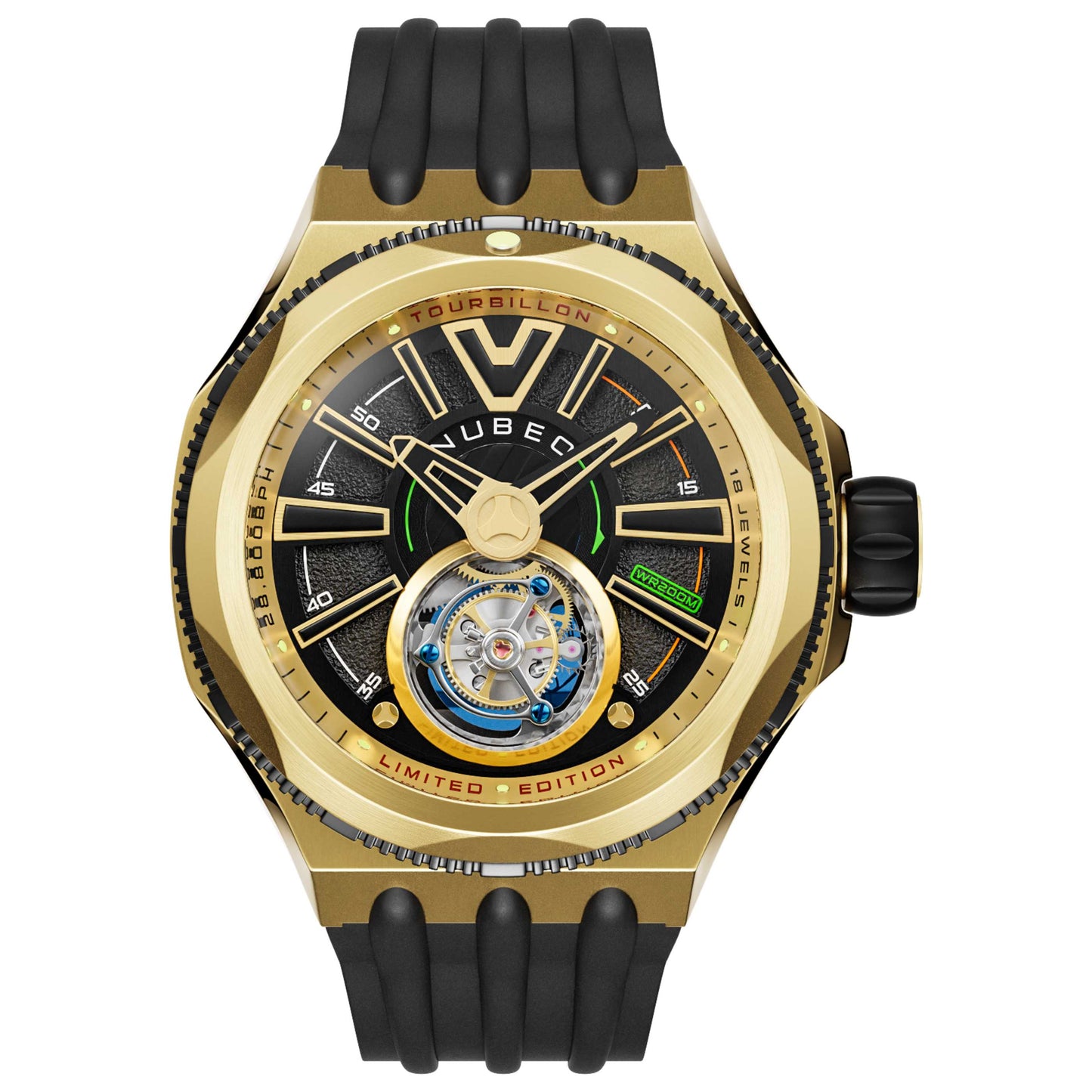 Front view of Nubeo Messenger Men's Automatic Watch NB-6075-04