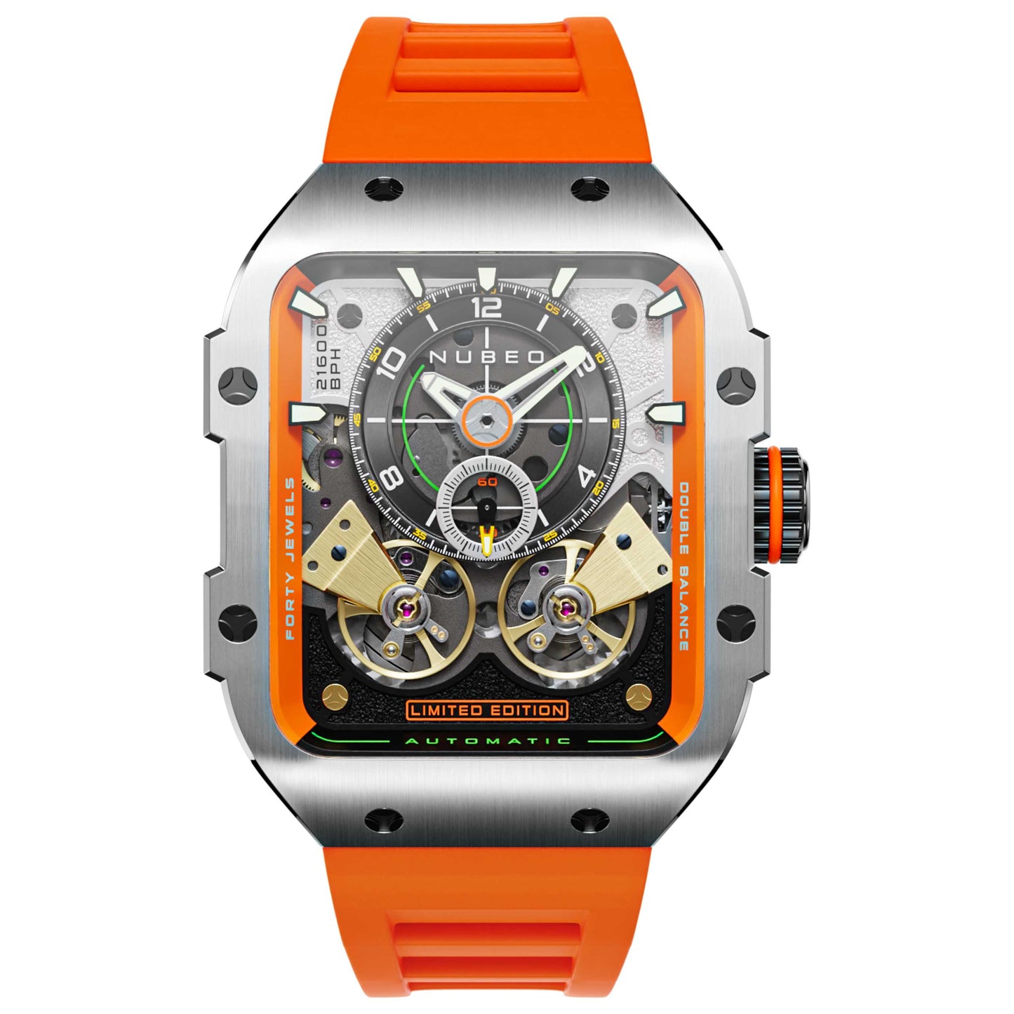 Front view of Nubeo Maven Men's Automatic Watch NB-6077-01