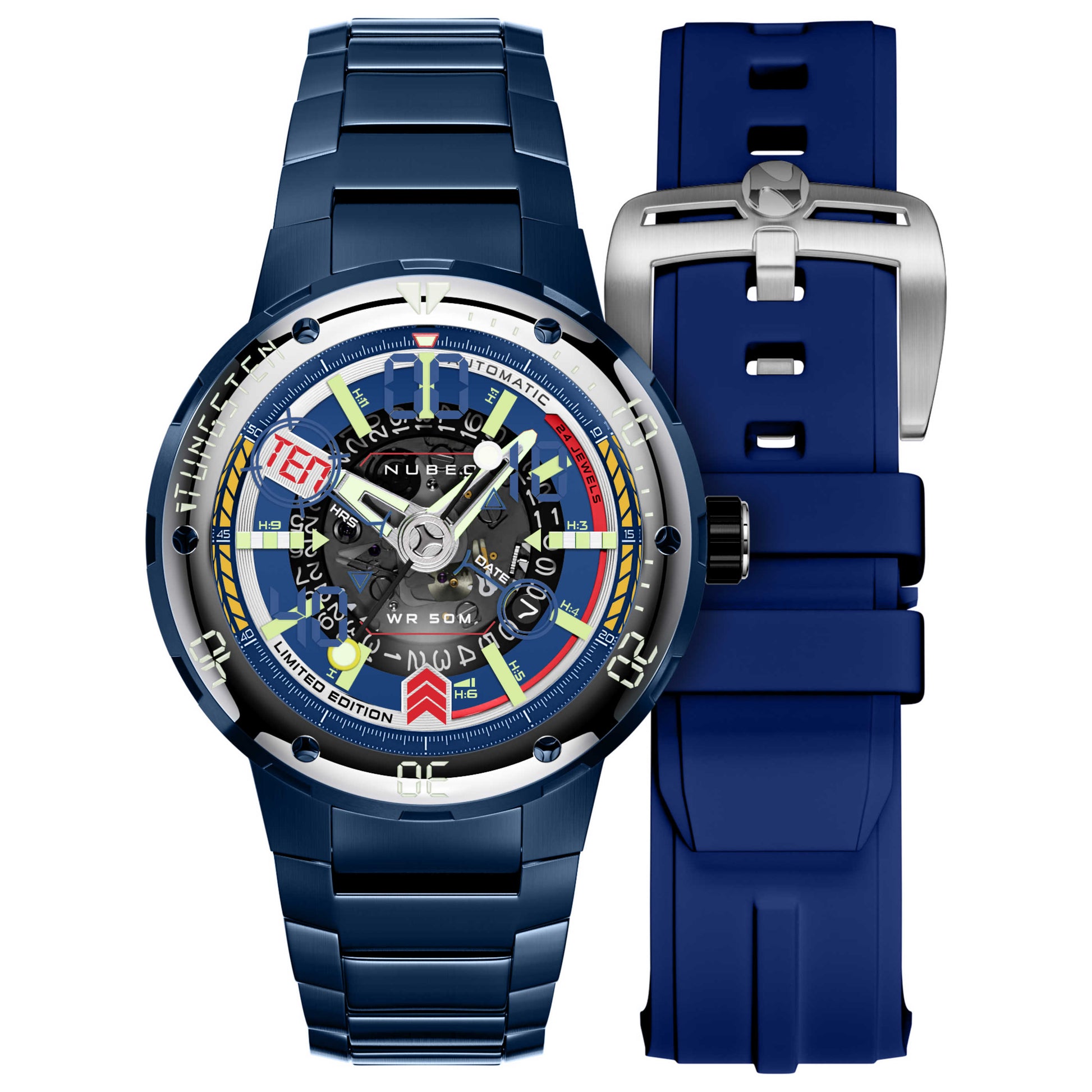 Front view of Nubeo Mariner 9 Men's Automatic Watch NB-6090-33