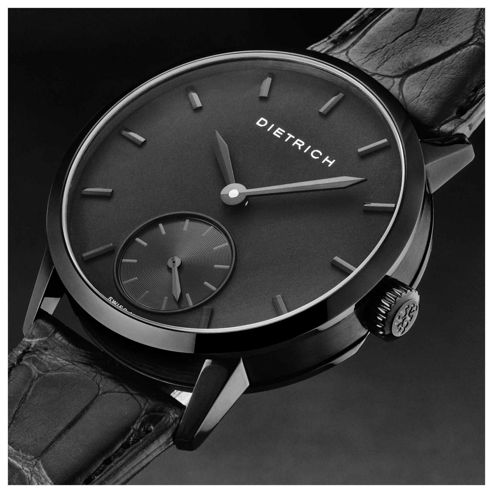 Dietrich Night Men's Manual-Wind Watch NB ALL BLK - Image #2