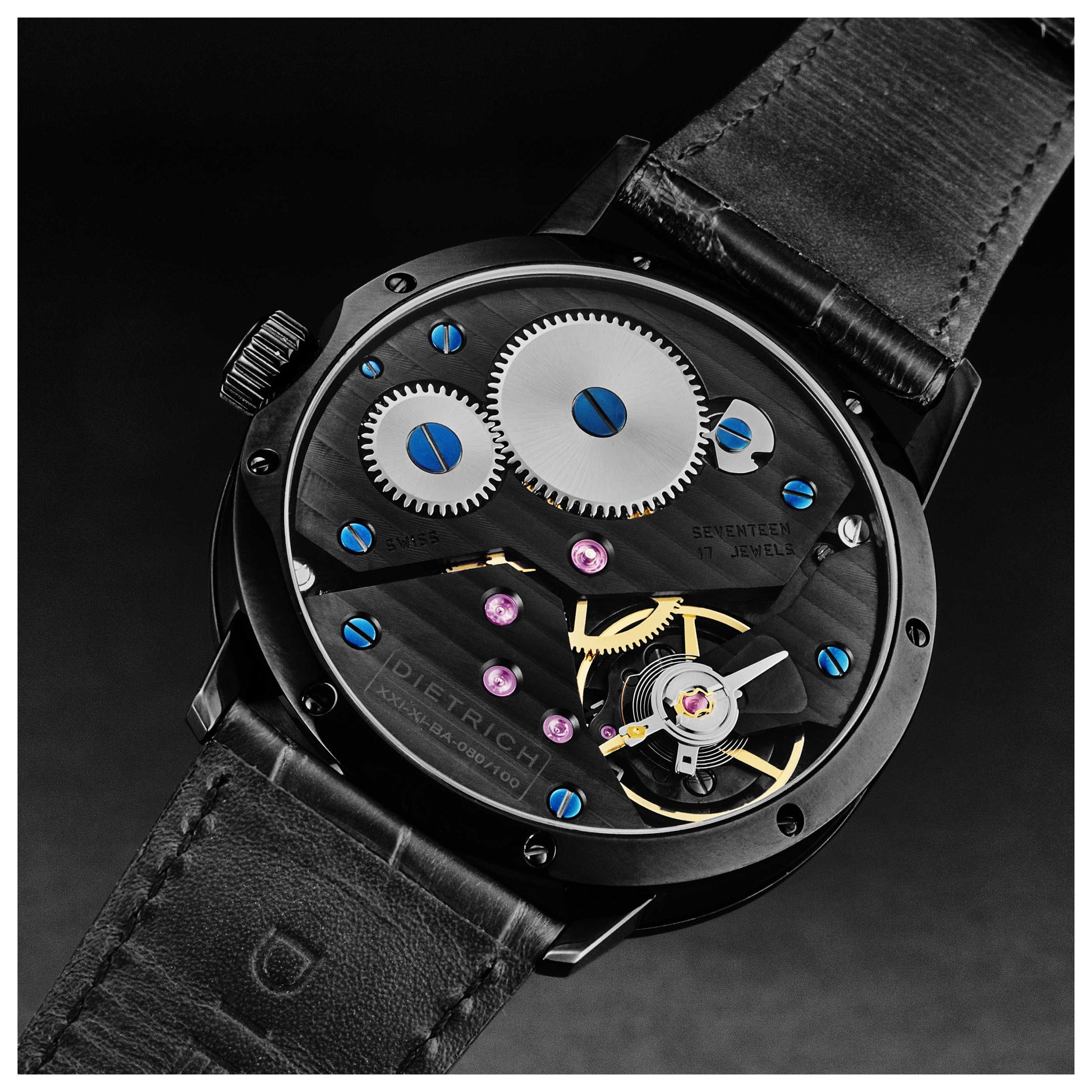 Dietrich Night Men's Manual-Wind Watch NB ALL BLK - Image #7