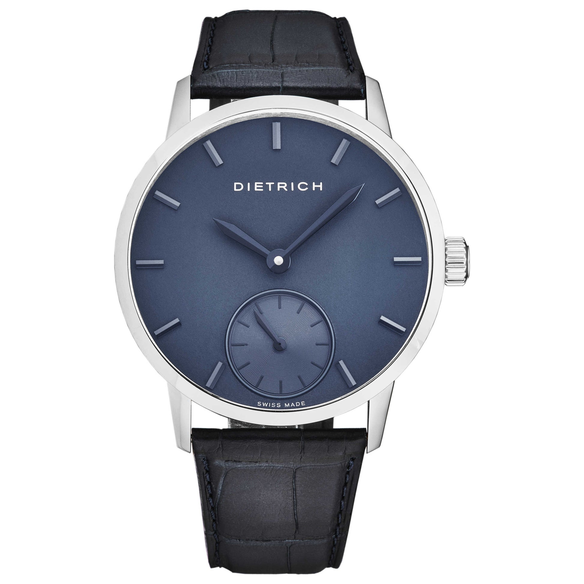 Front view of Dietrich Night Men's Manual-Wind Watch NB ALL BLU
