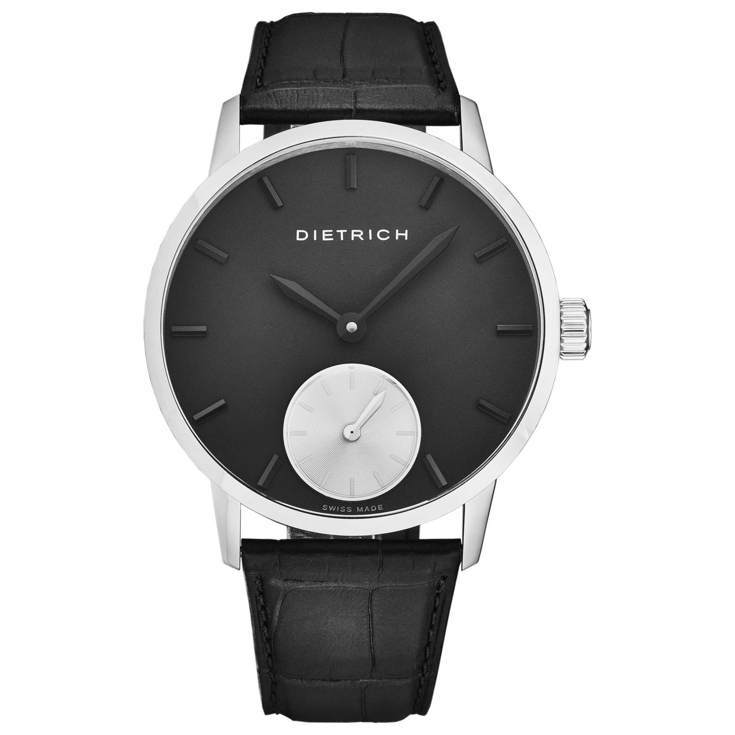 Front view of Dietrich Night Men's Manual-Wind Watch NB BLK