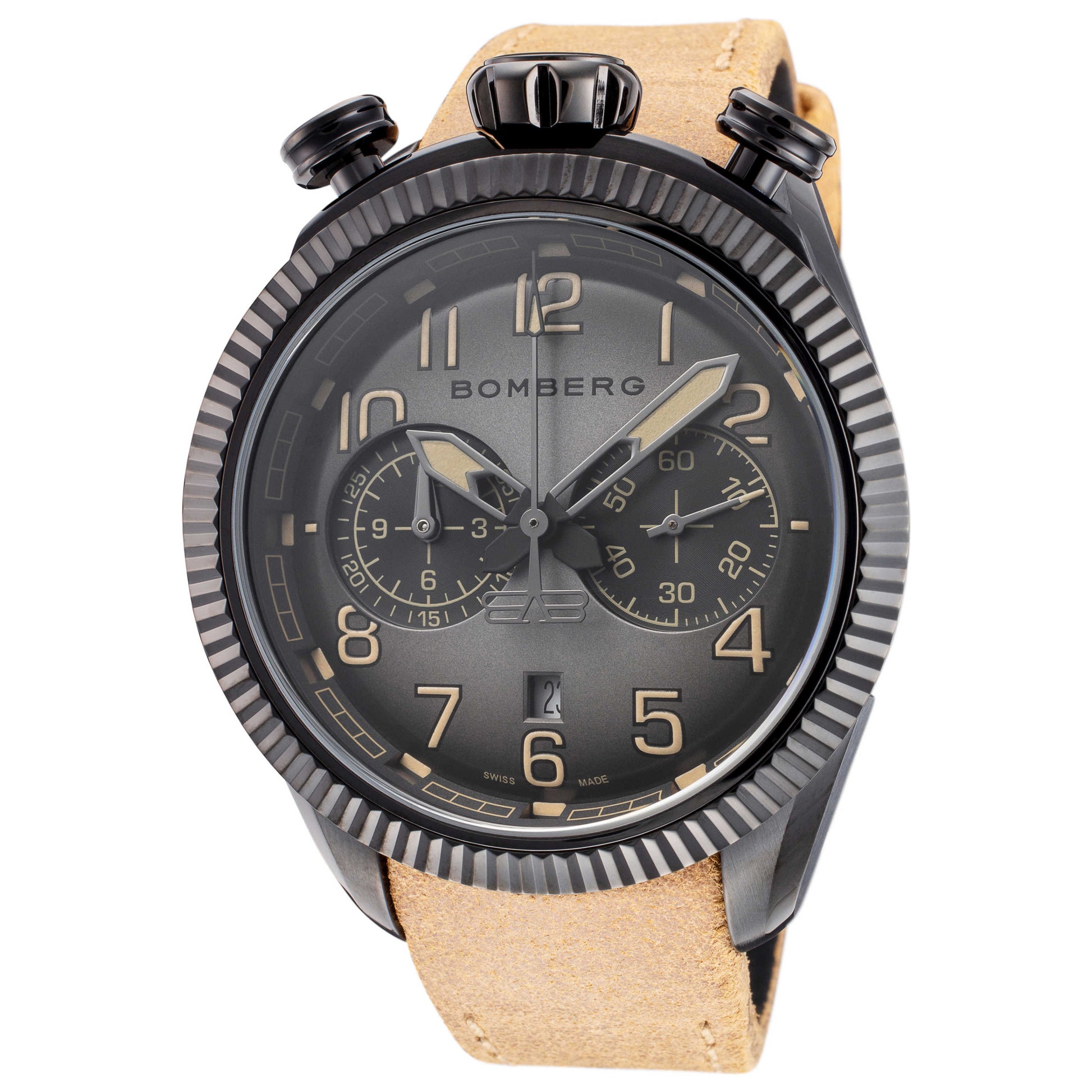 Front view of Bomberg BB-68 Vintage Men's Quartz Watch NS44CHPBA-200-9