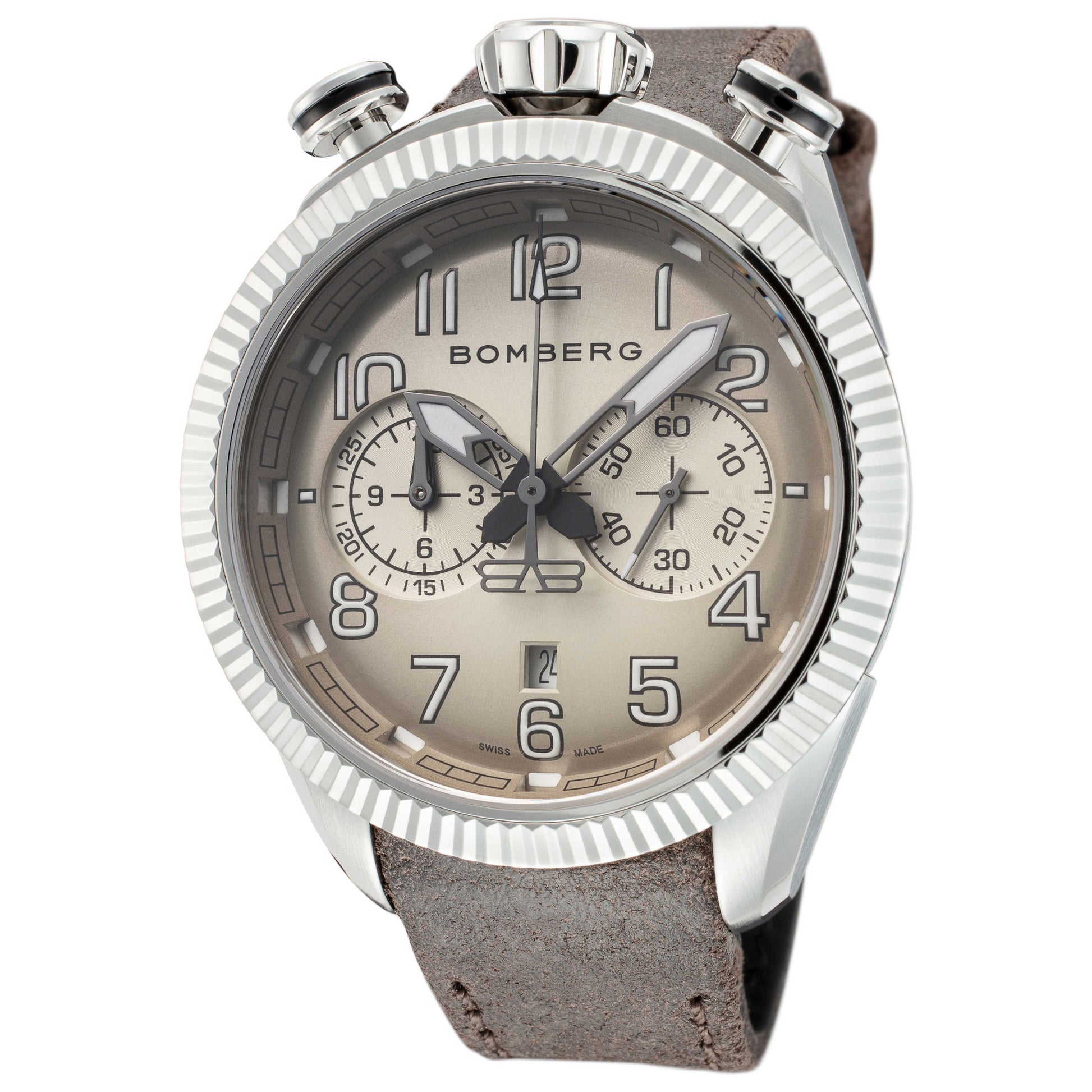 Front view of Bomberg BB-68 Vintage Men's Quartz Watch NS44CHSS-201-9
