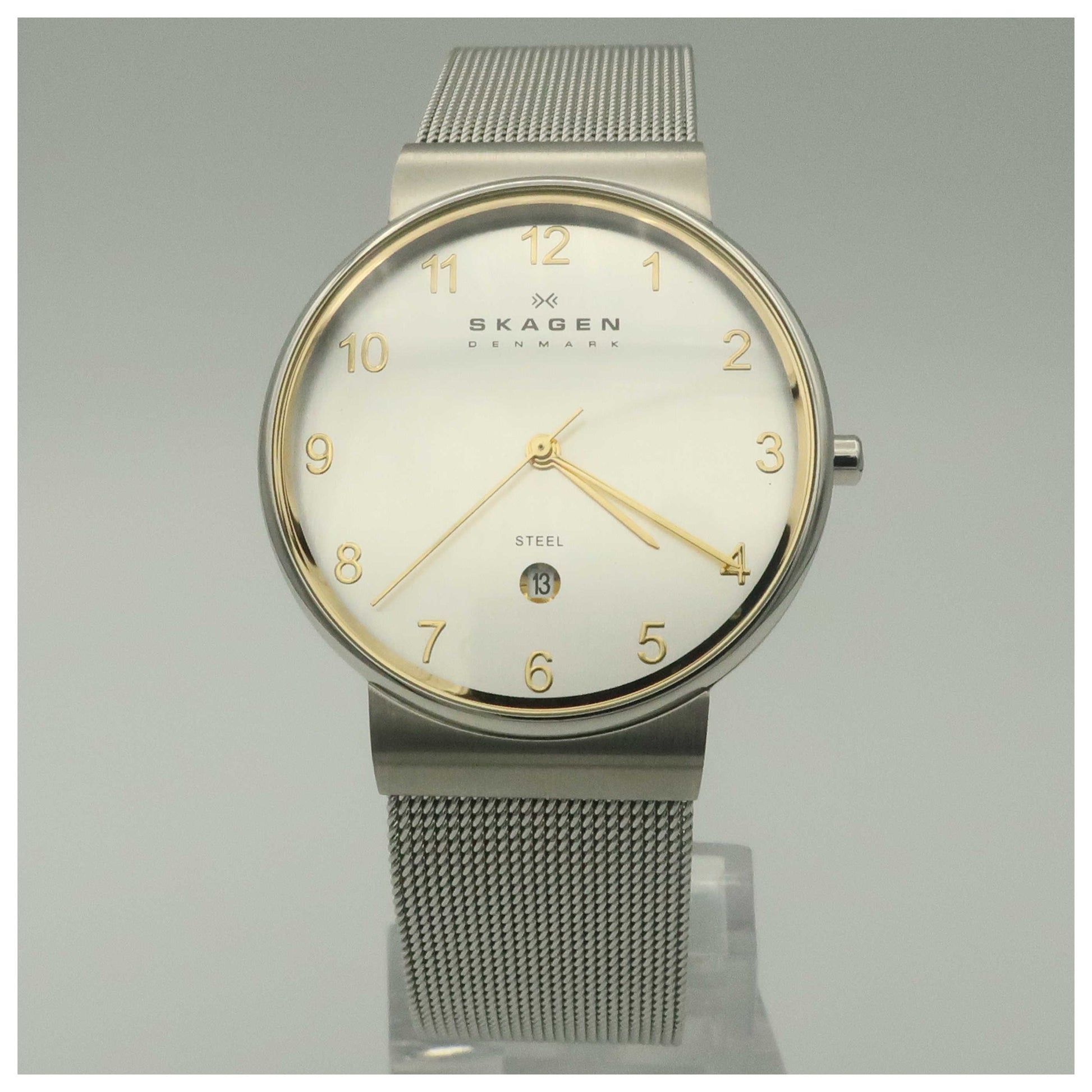 Front view of Skagen Mesh Men's Quartz Watch O355LGSCA-PO