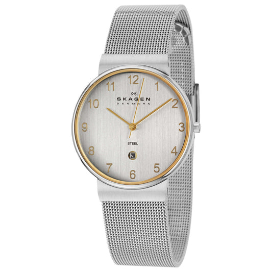 Front view of Skagen Mesh Men's Quartz Watch O355LGSCA