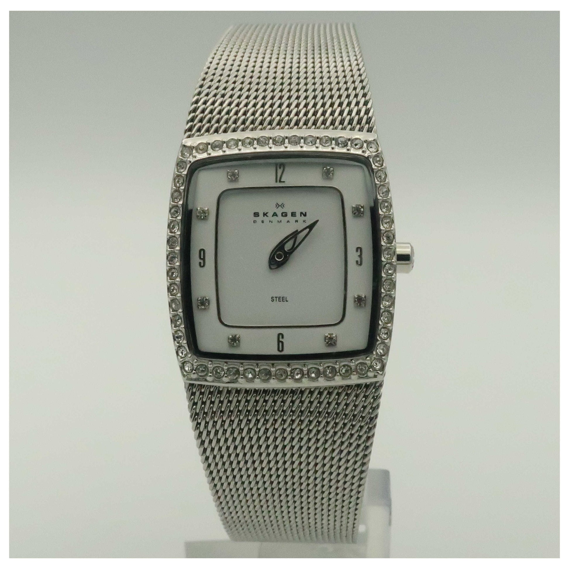 Front view of Skagen Mesh Women's Japanese Quartz (Battery-Powered) Watch O384XSSSW1-PO