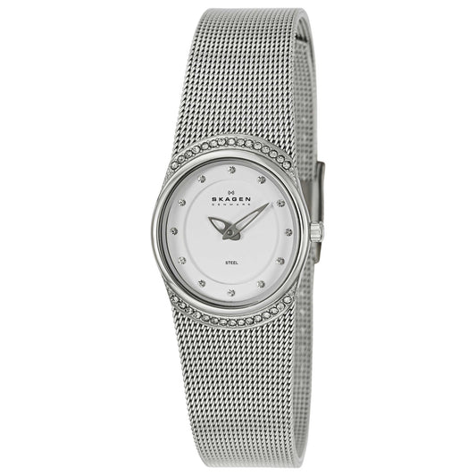 Front view of Skagen Mesh Women's Japanese Quartz (Battery-Powered) Watch O686XSSSW
