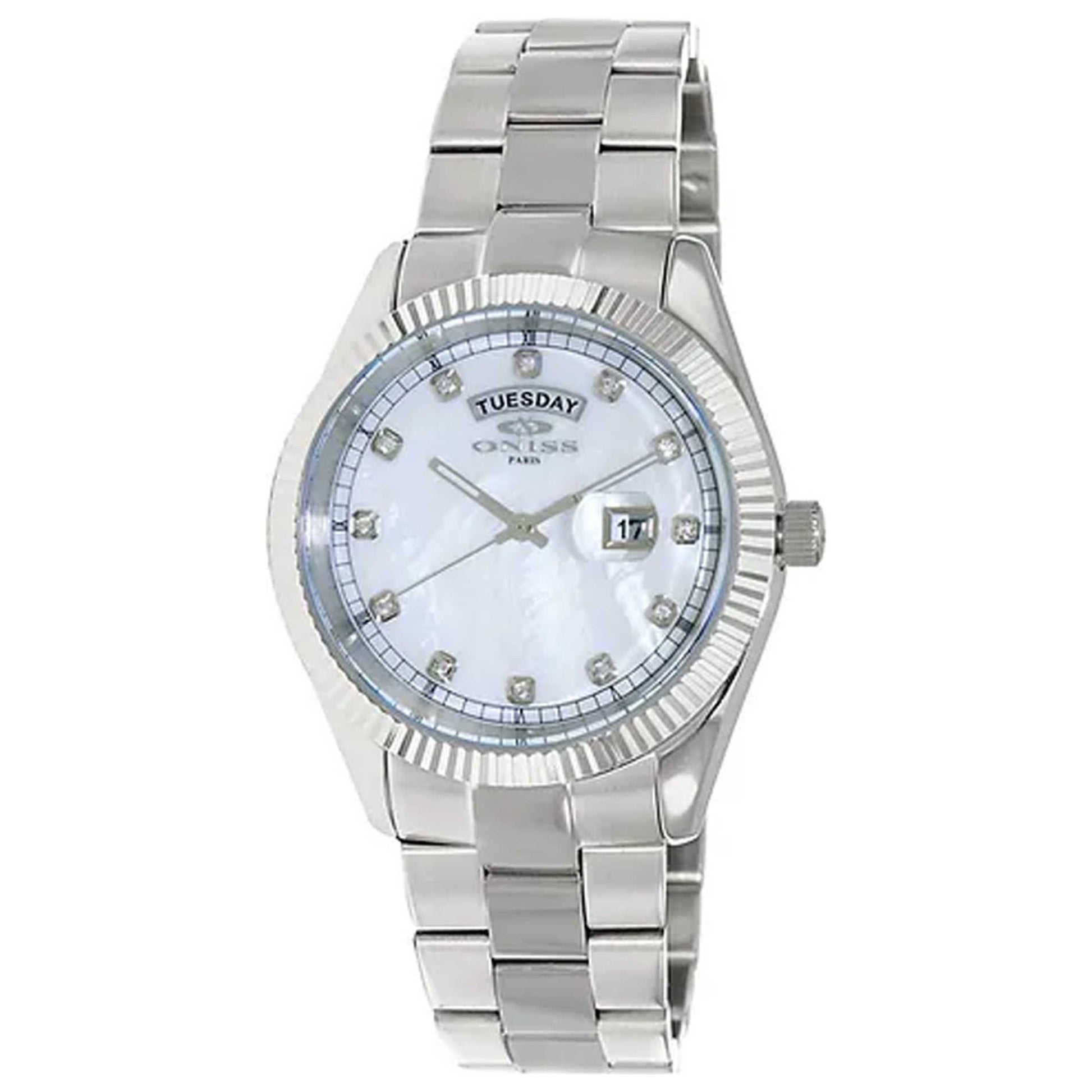 Front view of Oniss Men's Quartz Watch ON3881-MWHT