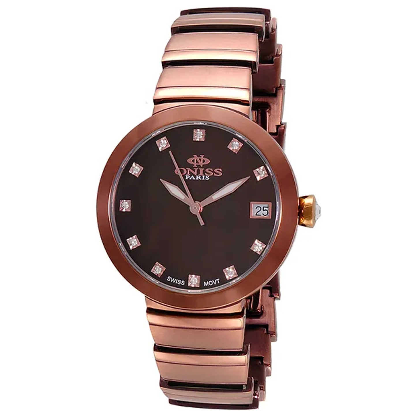 Front view of Oniss Women's Quartz Watch ON5559-50IPBN