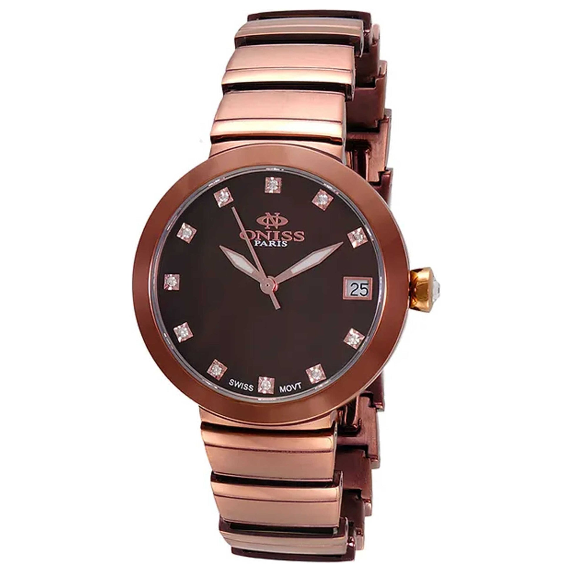 Front view of Oniss Women's Quartz Watch ON5559-50IPBN