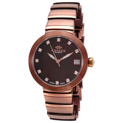 Front view of Oniss Women's Quartz Watch ON5559-50IPBN