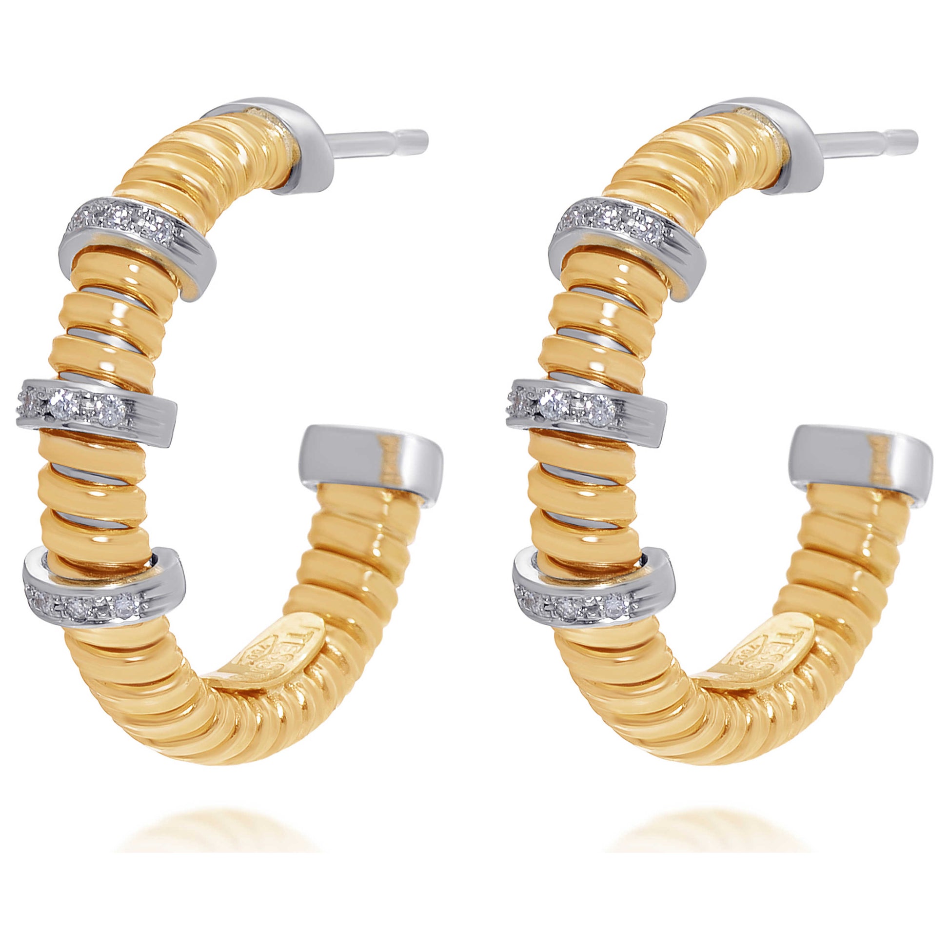 Front view of Tessitore Tubogas Women's Earrings OT-825Y