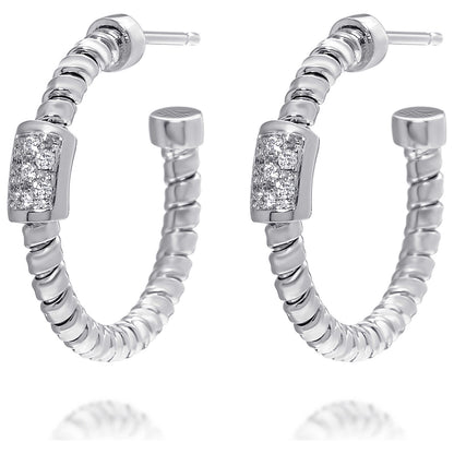 Front view of Tessitore Tubogas Women's Earrings OT-829W