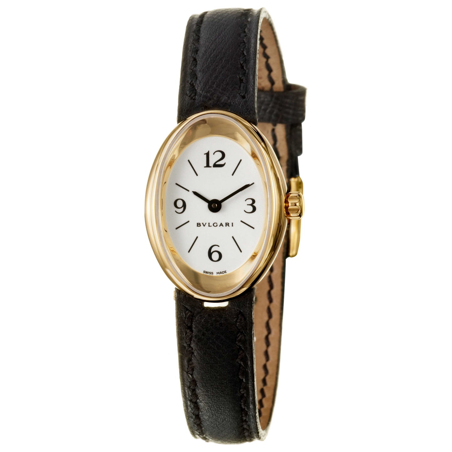 Front view of Bulgari Ovale Women's Swiss Quartz (Battery-Powered) Watch OV27GL