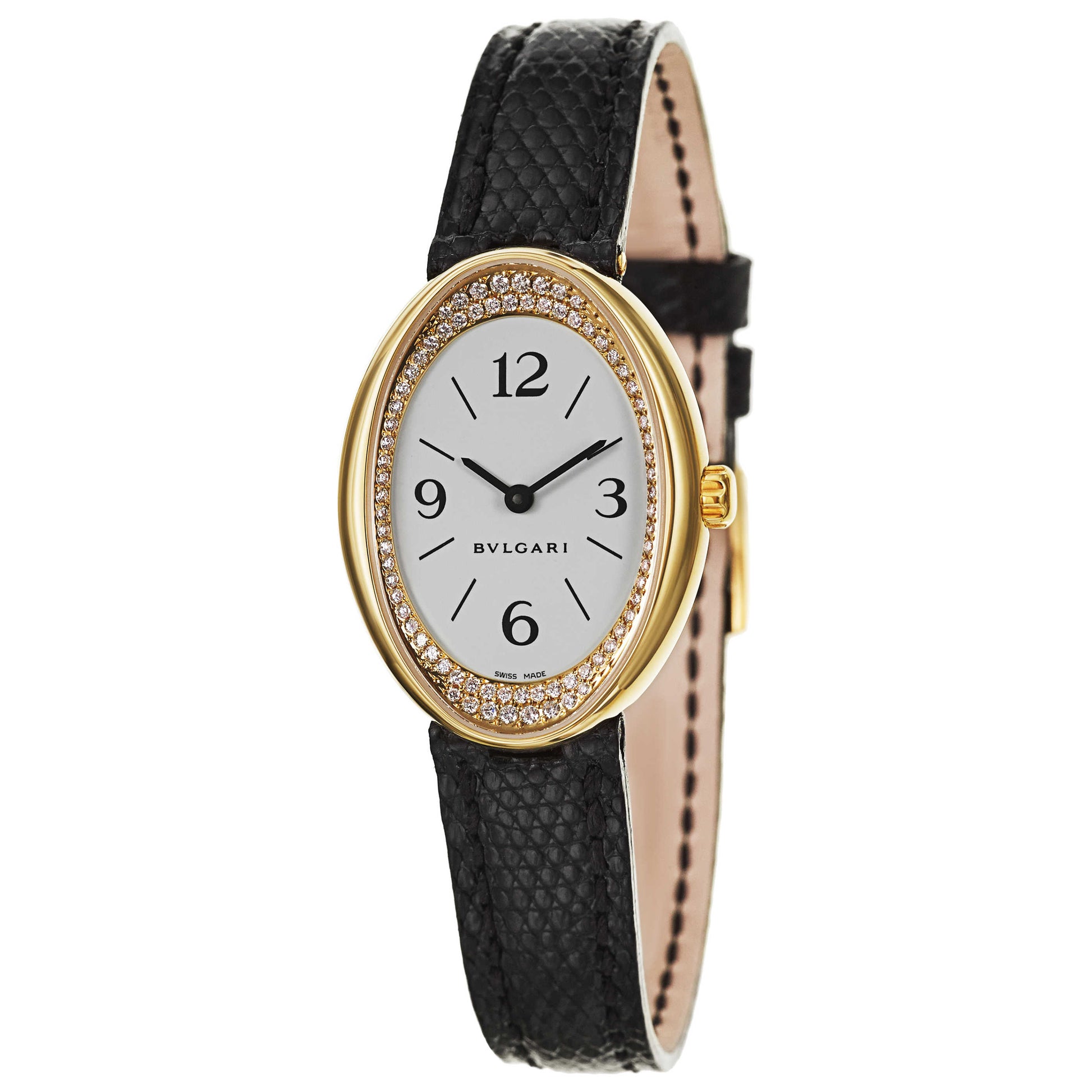 Front view of Bulgari Ovale Women's Swiss Quartz (Battery-Powered) Watch OV32GL-R