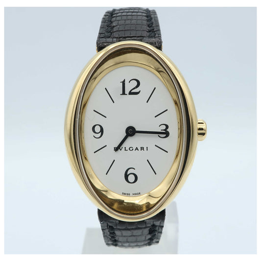 Front view of Bulgari Ovale Women's Swiss Quartz (Battery-Powered) Watch OV32GL-SDV