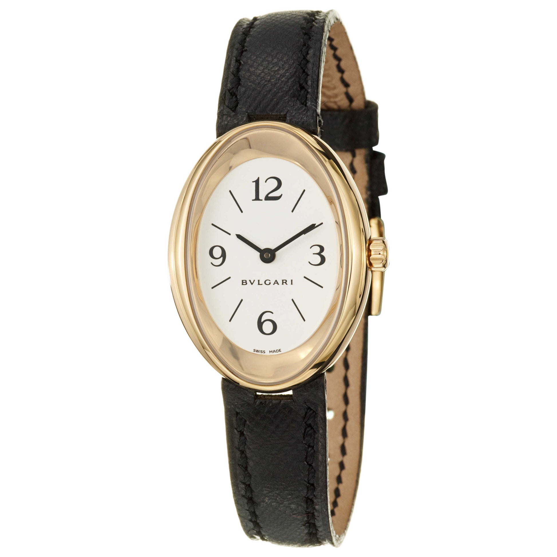 Front view of Bulgari Ovale Women's Swiss Quartz (Battery-Powered) Watch OV32GL