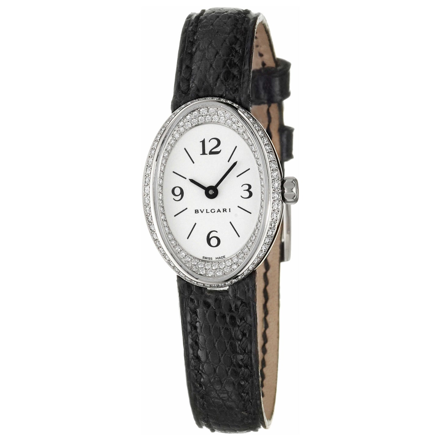 Front view of Bulgari Ovale Women's Swiss Quartz (Battery-Powered) Watch OVW27GL-RC1
