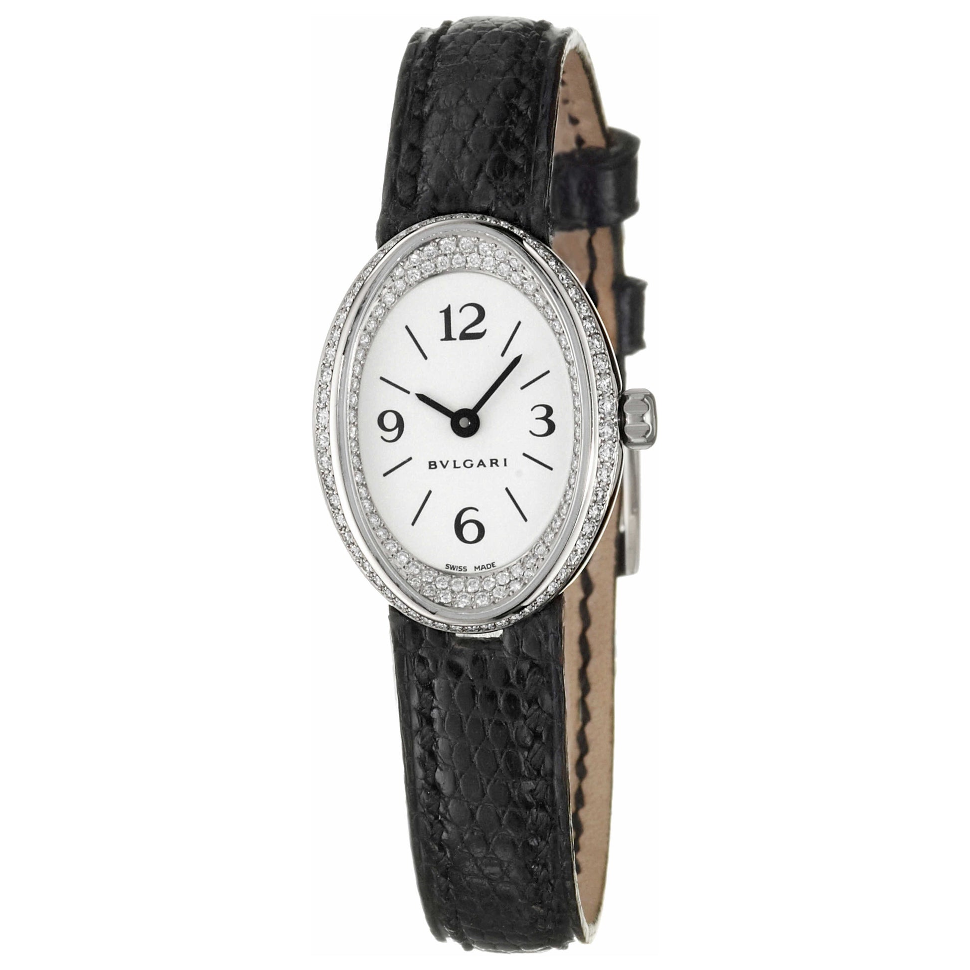 Front view of Bulgari Ovale Women's Swiss Quartz (Battery-Powered) Watch OVW27GL-RC1