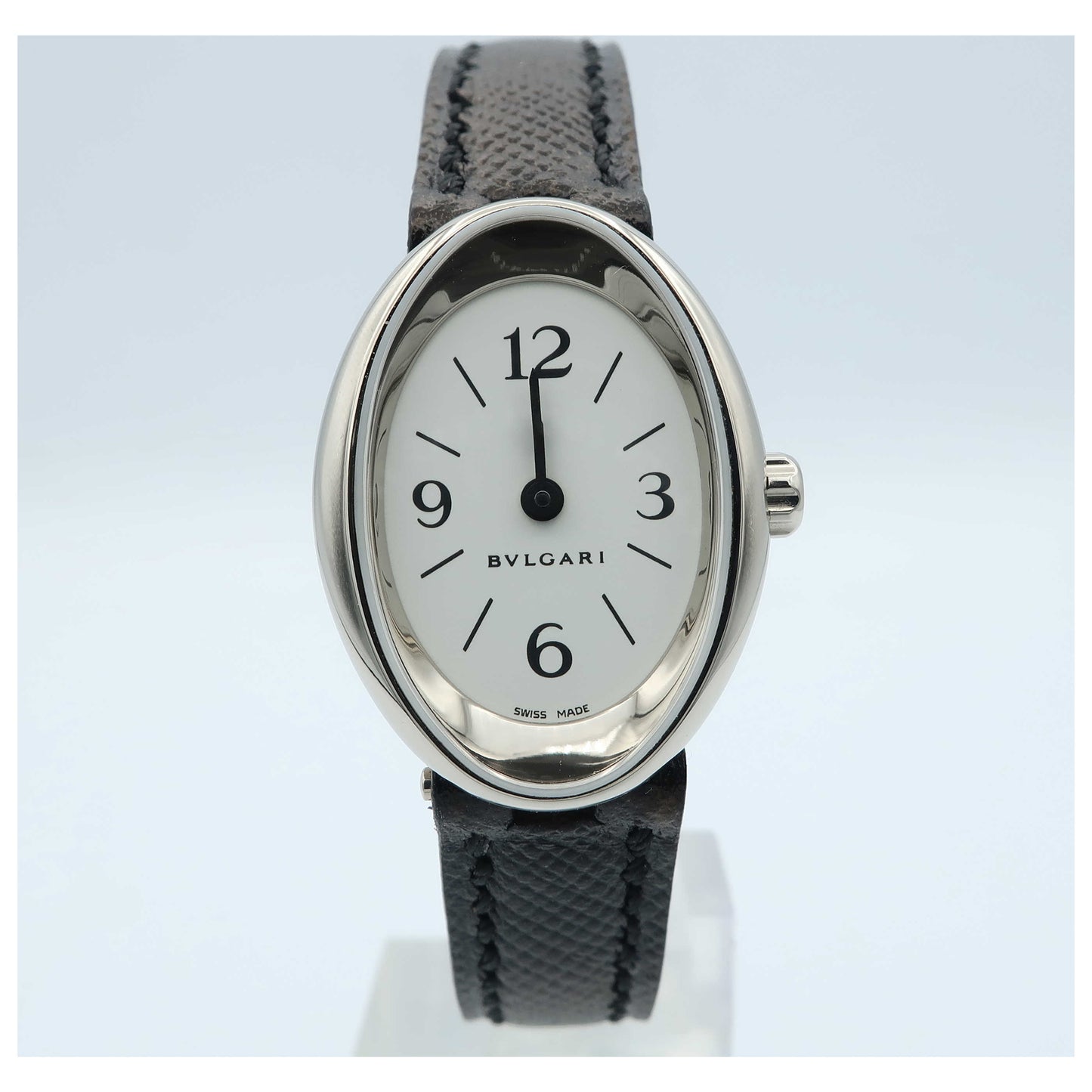 Front view of Bulgari Ovale Women's Swiss Quartz (Battery-Powered) Watch OVW27GL-SD