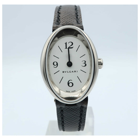 Front view of Bulgari Ovale Women's Swiss Quartz (Battery-Powered) Watch OVW27GL-SD