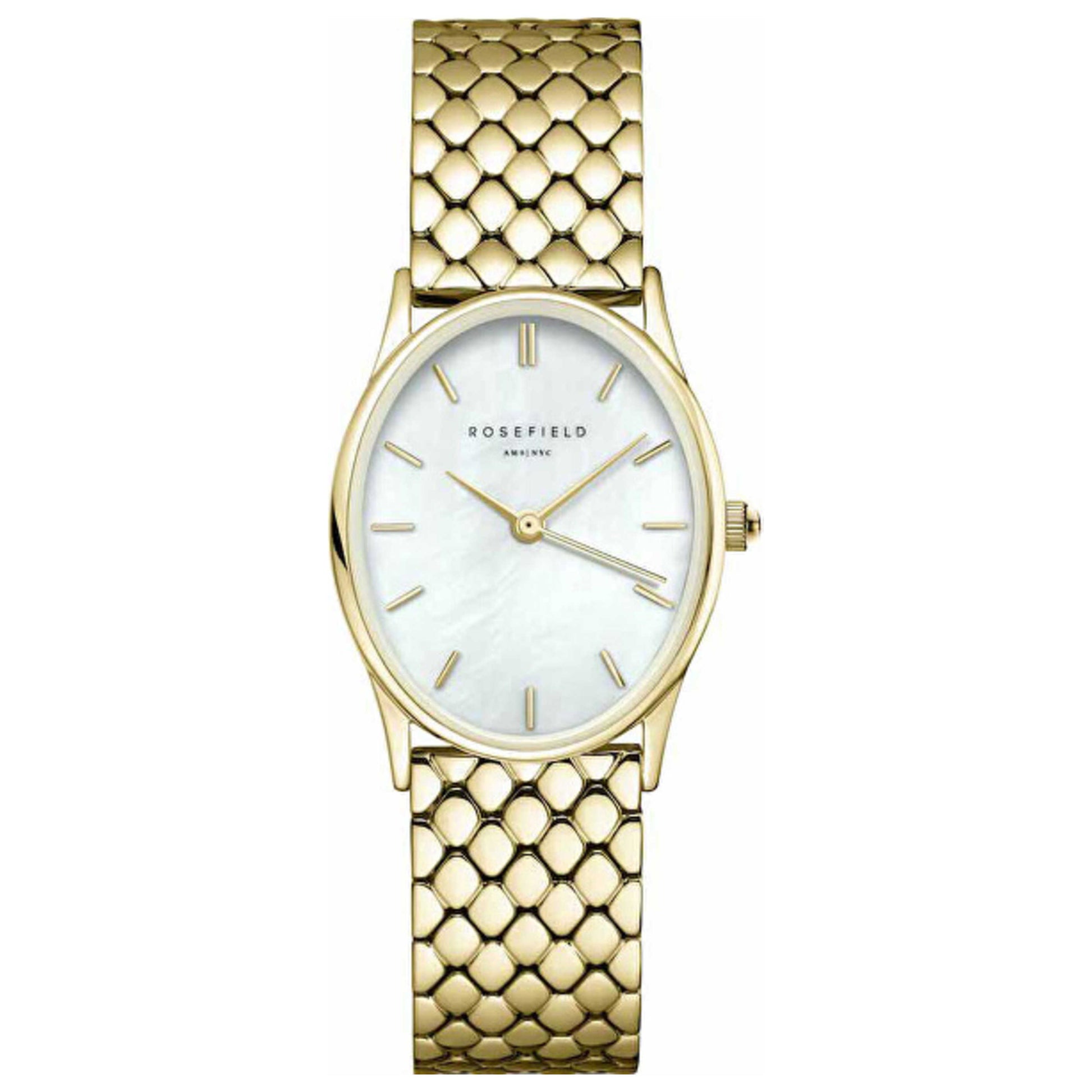 Front view of Rosefield Oval Women's Quartz Watch OWGSG-OV01