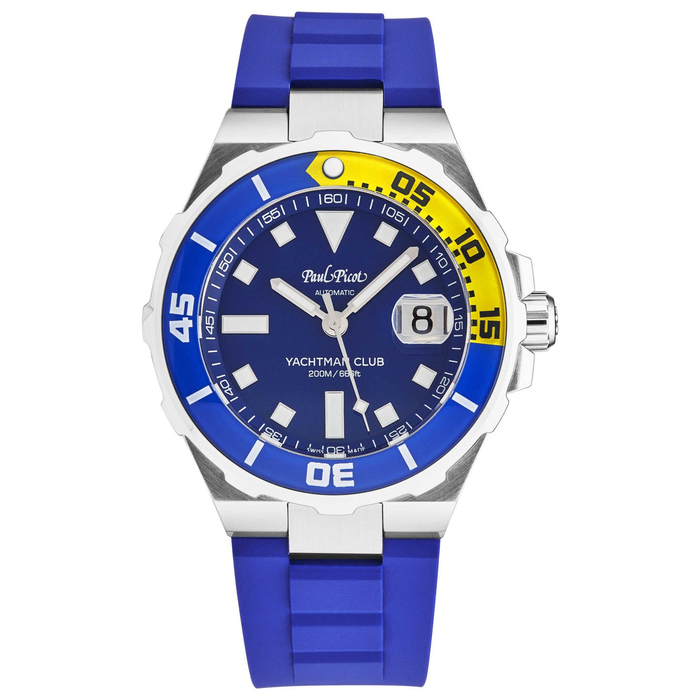 Front view of Paul Picot Yachtman Club Men's Automatic Watch P1251BJSG2614CM